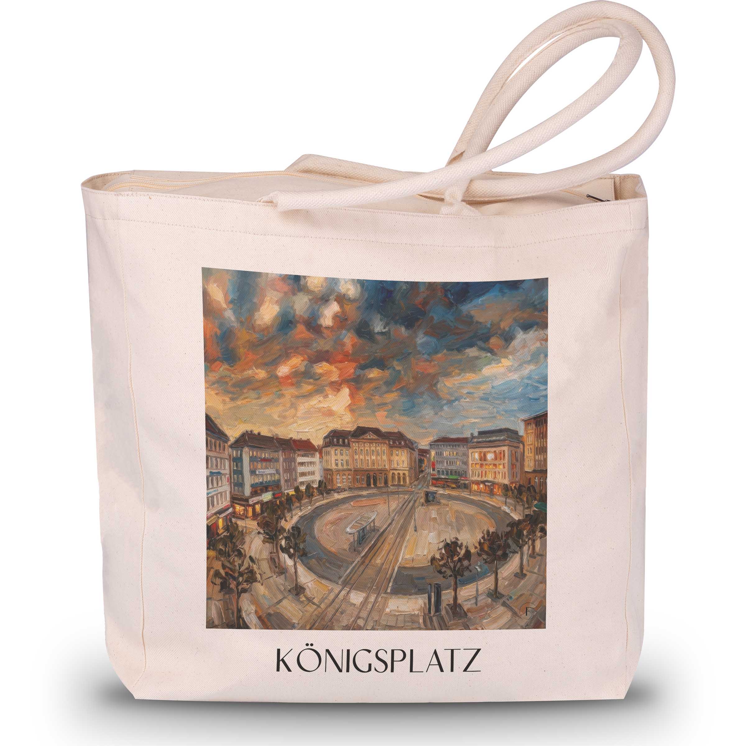 königsplatz-kassel-deutschland-einkaufstasche-oil-painting-oelgemaelde