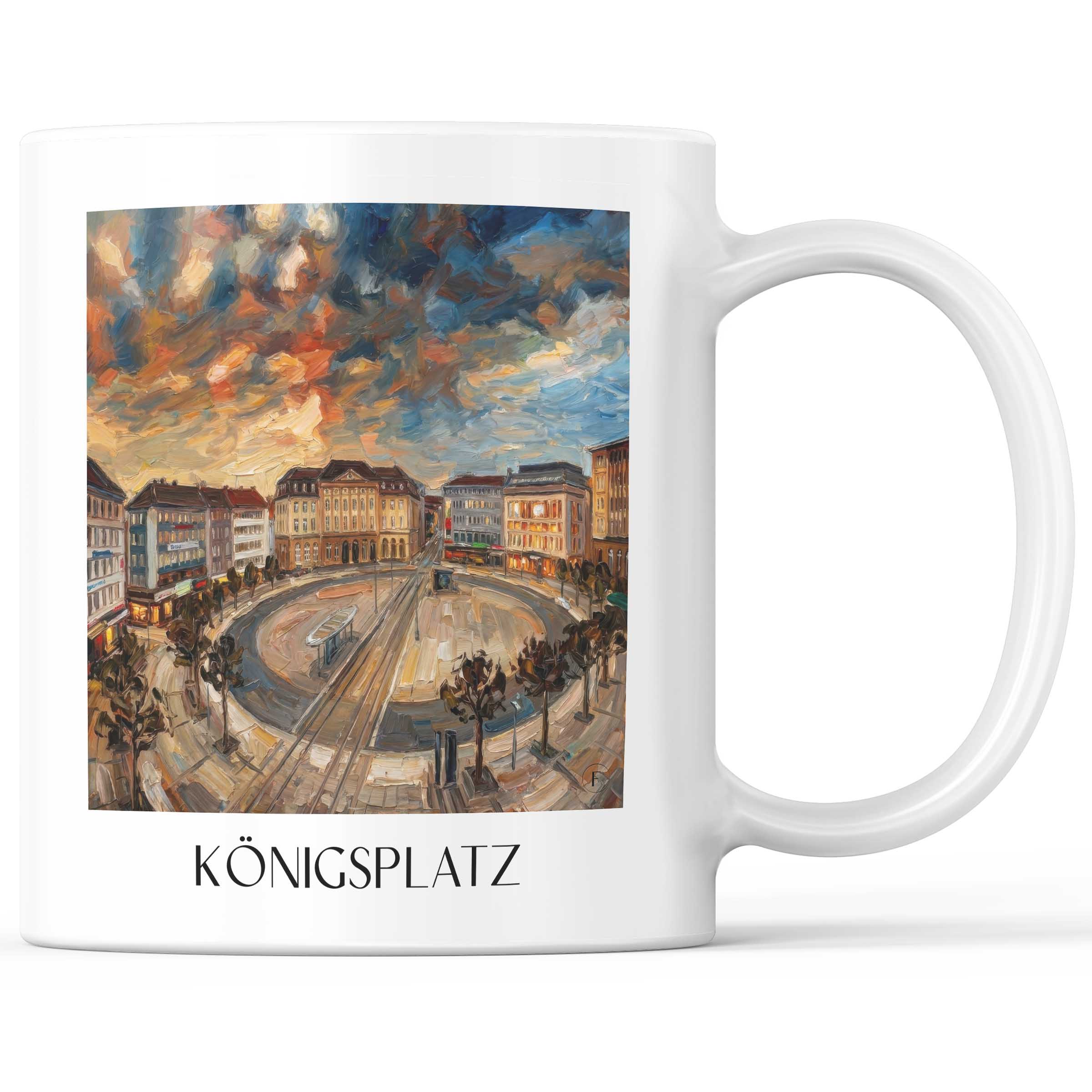 Königsplatz Kaffeebecher - Kassel - Deutschland Becher - Kaffeetasse im Ölgemälde Stil