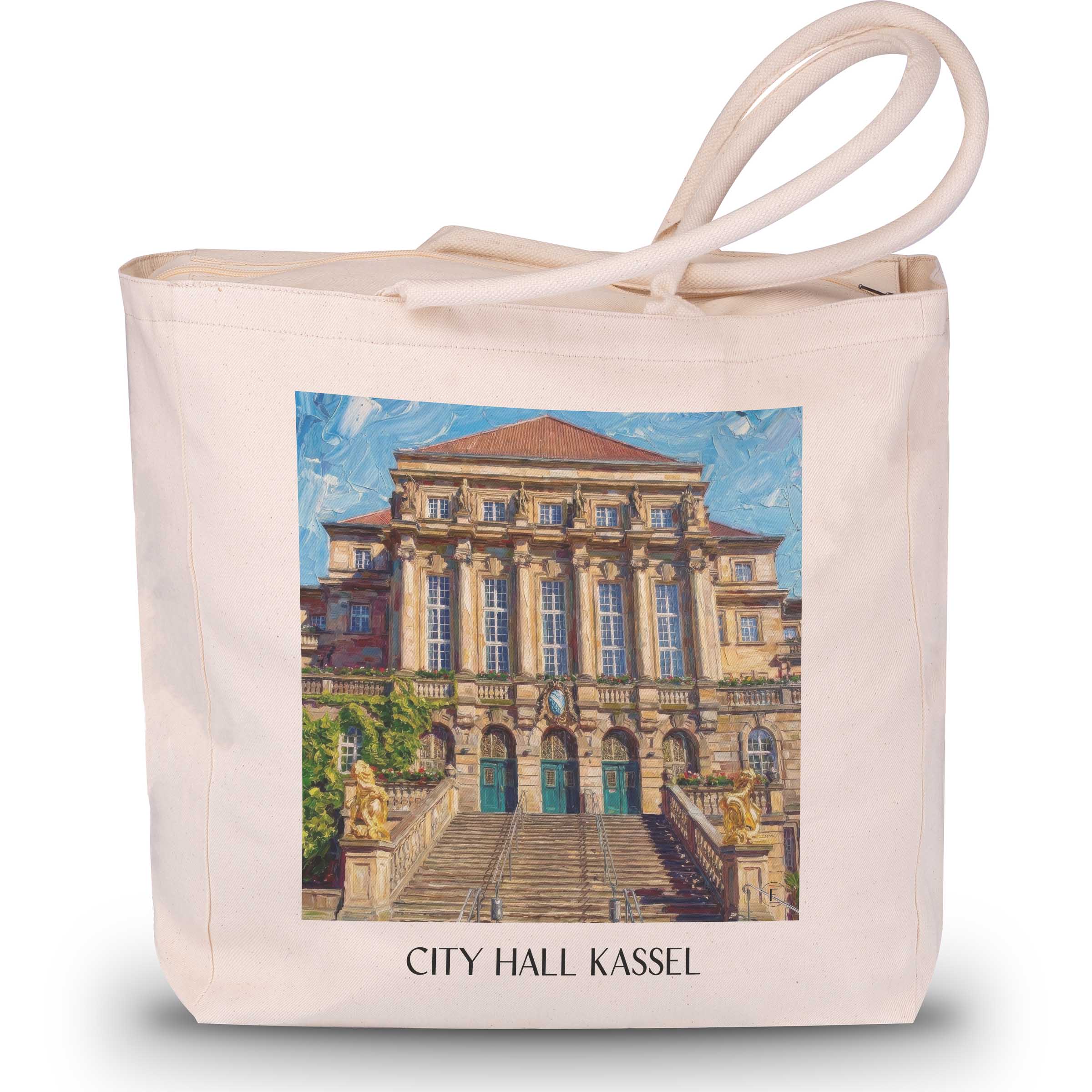 Rathaus Shopping Tasche - Kassel - Deutschland Tote Bag - Einkaufstasche im Ölgemälde Stil