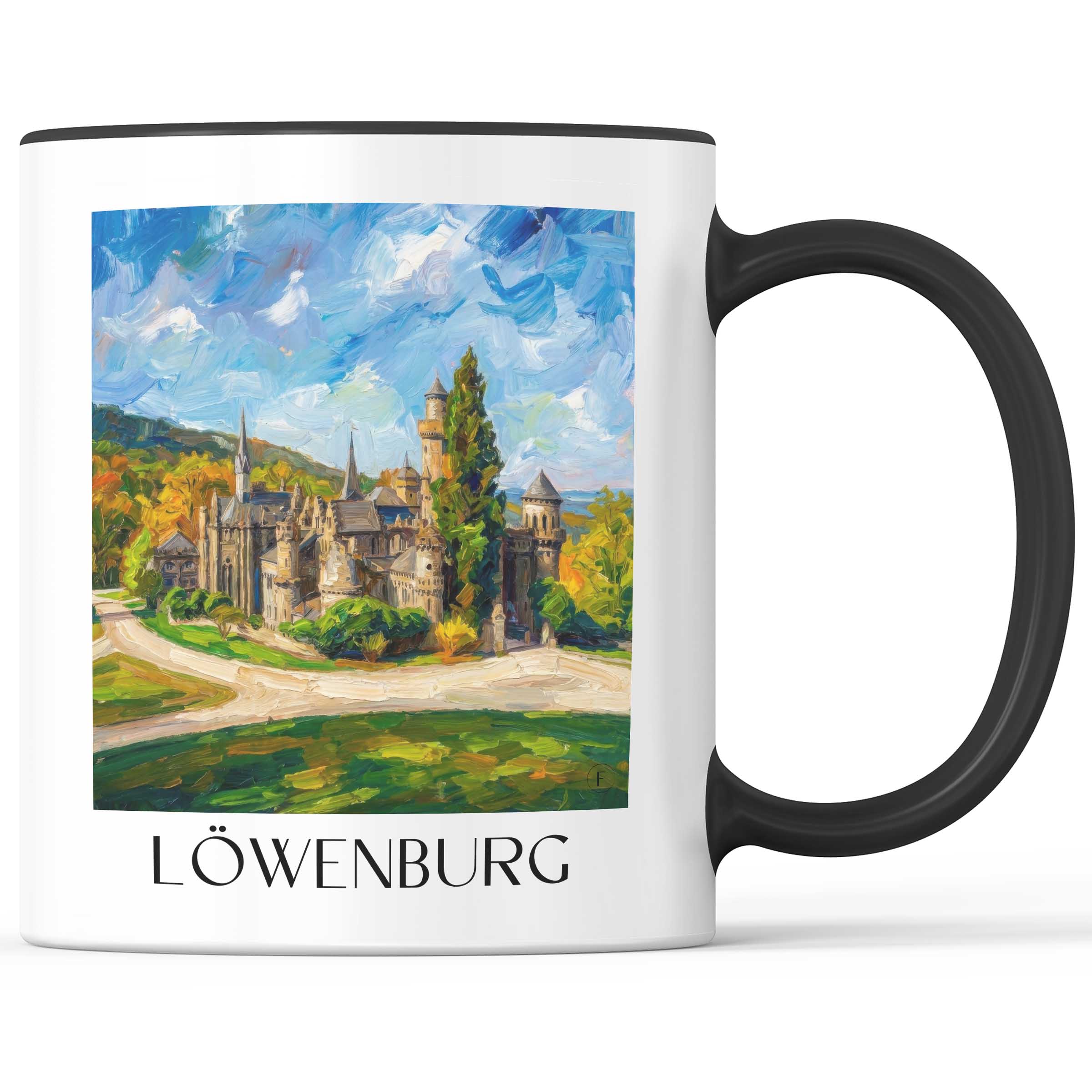 Löwenburg Kaffeebecher - Kassel - Deutschland Becher - Kaffeetasse im Ölgemälde Stil