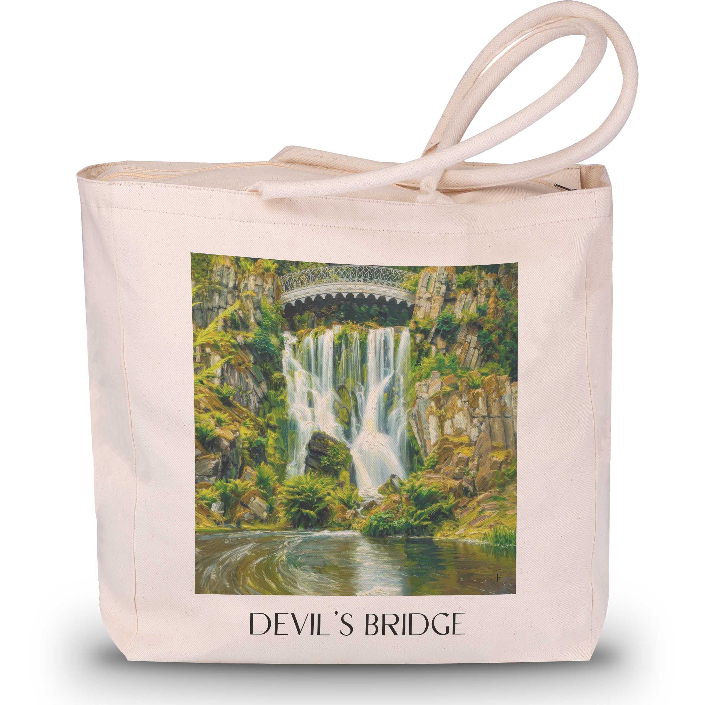 Teufelsbrücke Shopping Tasche - Kassel - Deutschland Tote Bag - Einkaufstasche im Ölgemälde Stil