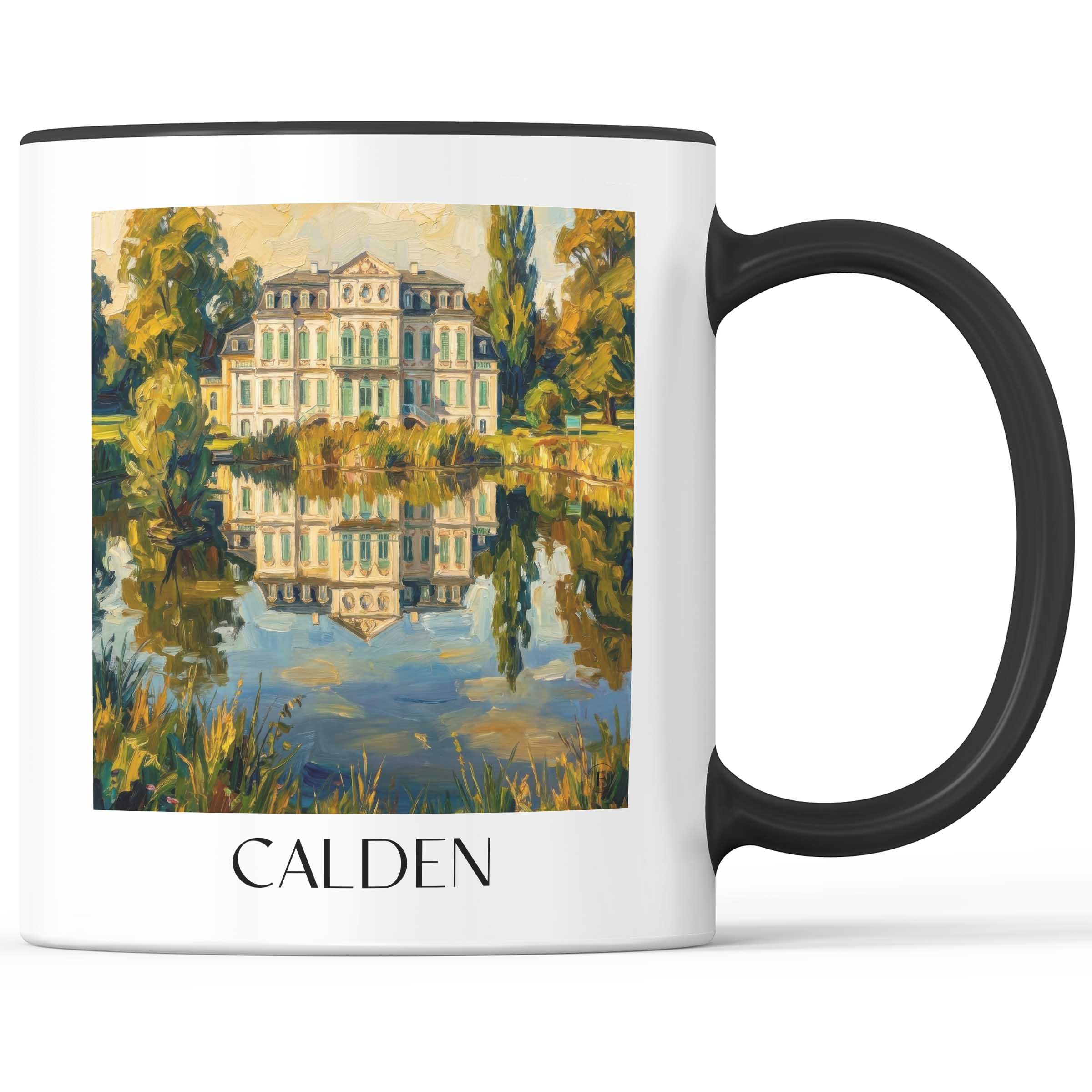 Calden Kaffeebecher - Hessen - Deutschland Becher - Kaffeetasse im Ölgemälde Stil