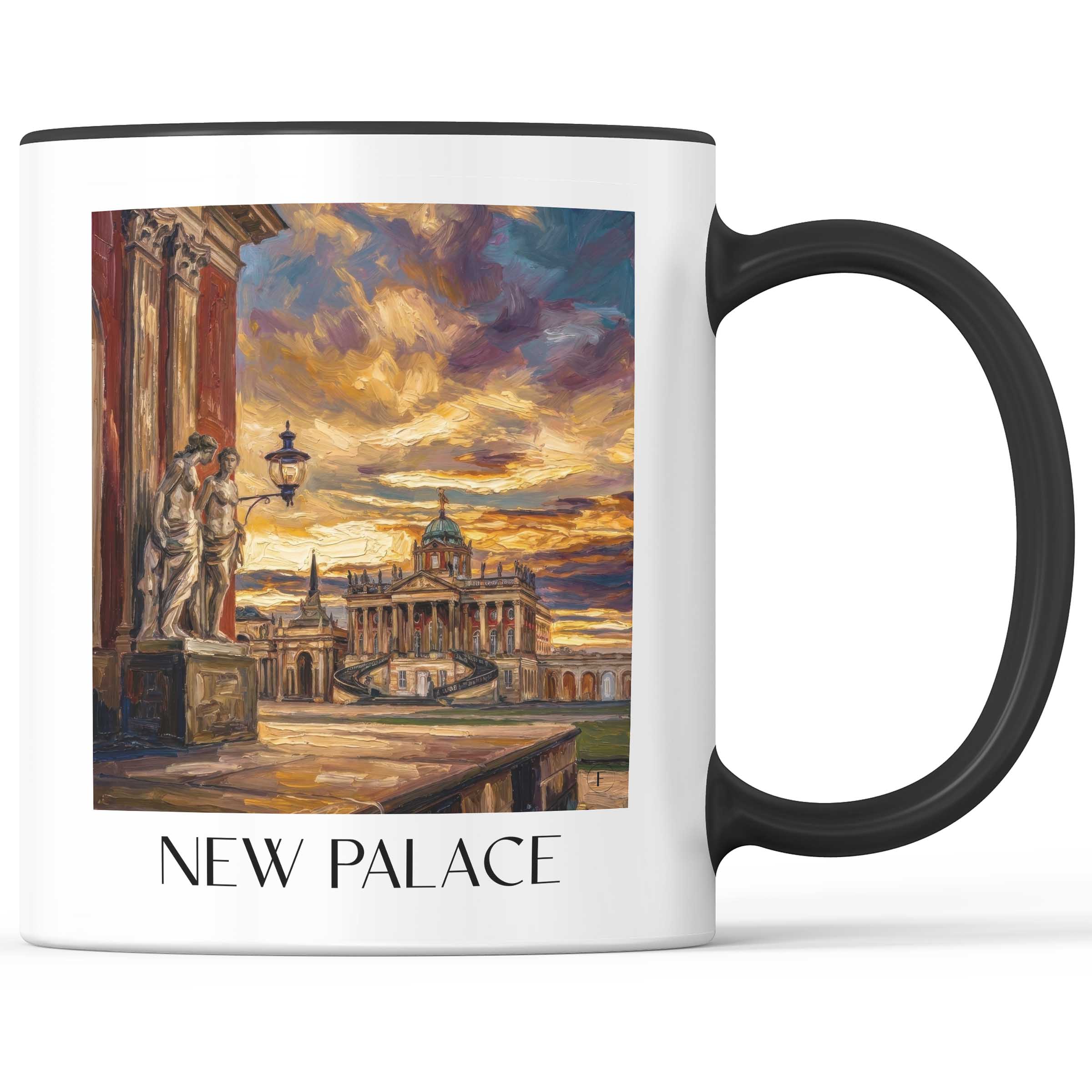 Neues Palais Kaffeebecher - Potsdam - Deutschland Becher - Kaffeetasse im Ölgemälde Stil