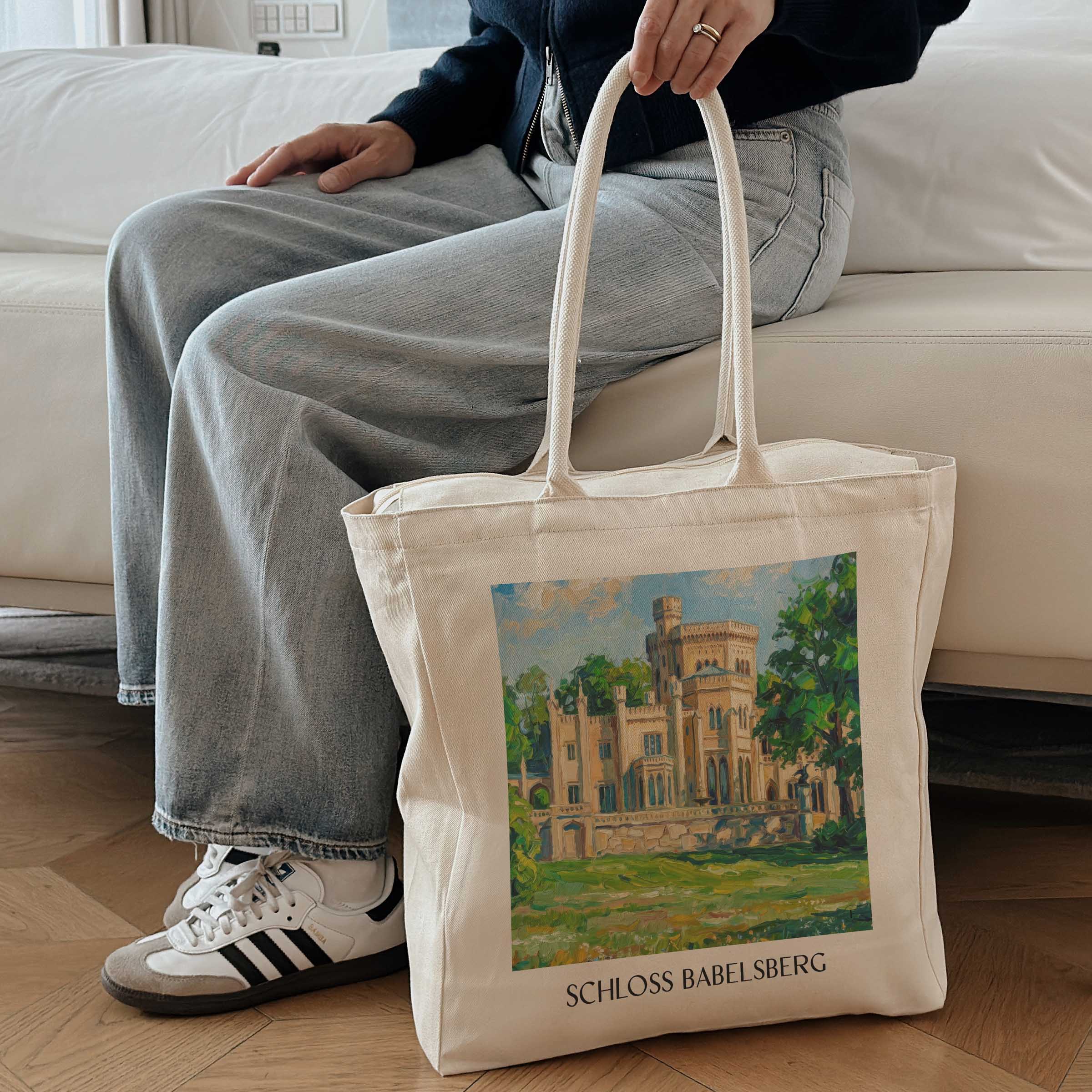 schloss-babelsberg-potsdam-deutschland-einkaufstasche-oil-painting-oelgemaelde