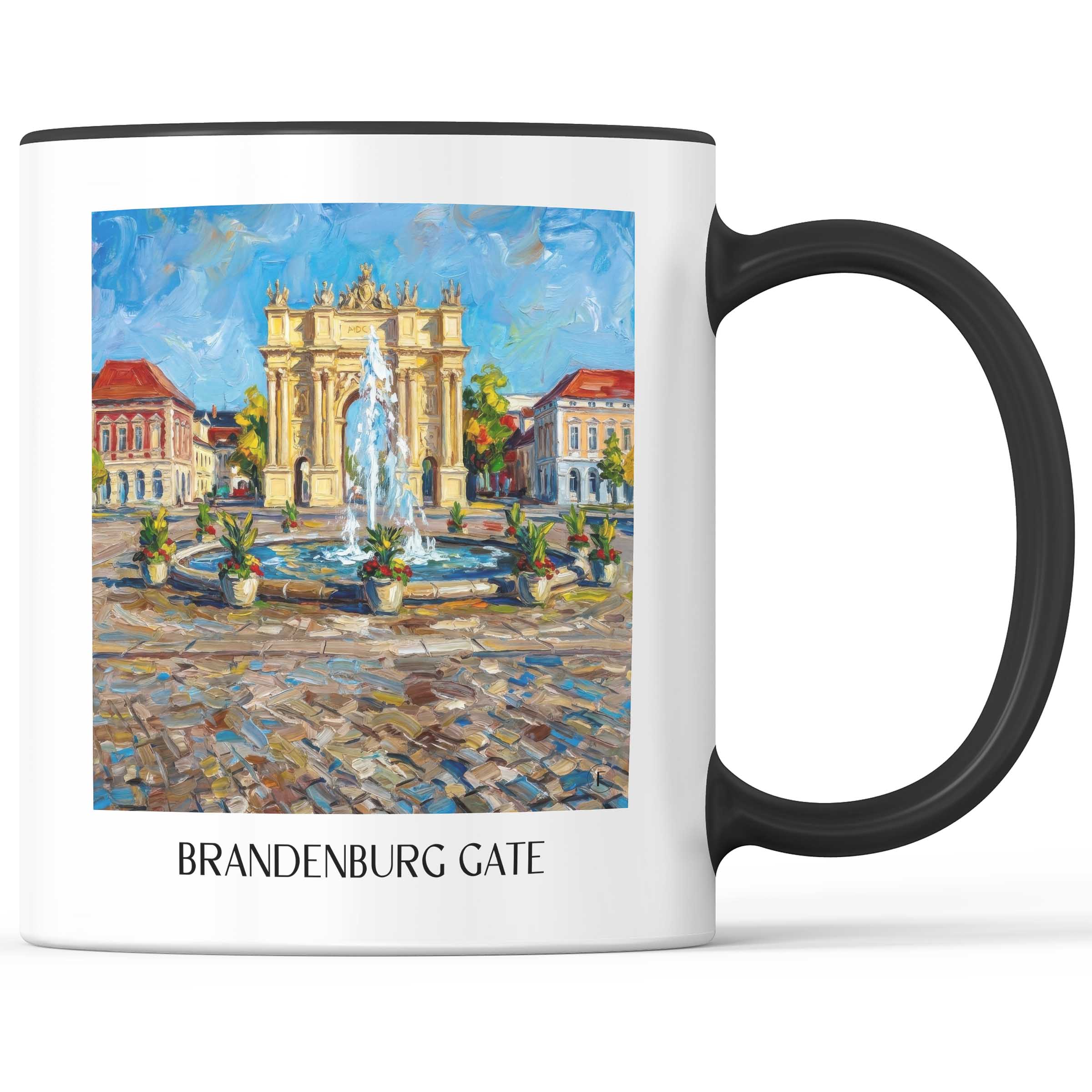 Brandenburger Tor Kaffeebecher - Potsdam - Deutschland Becher - Kaffeetasse im Ölgemälde Stil