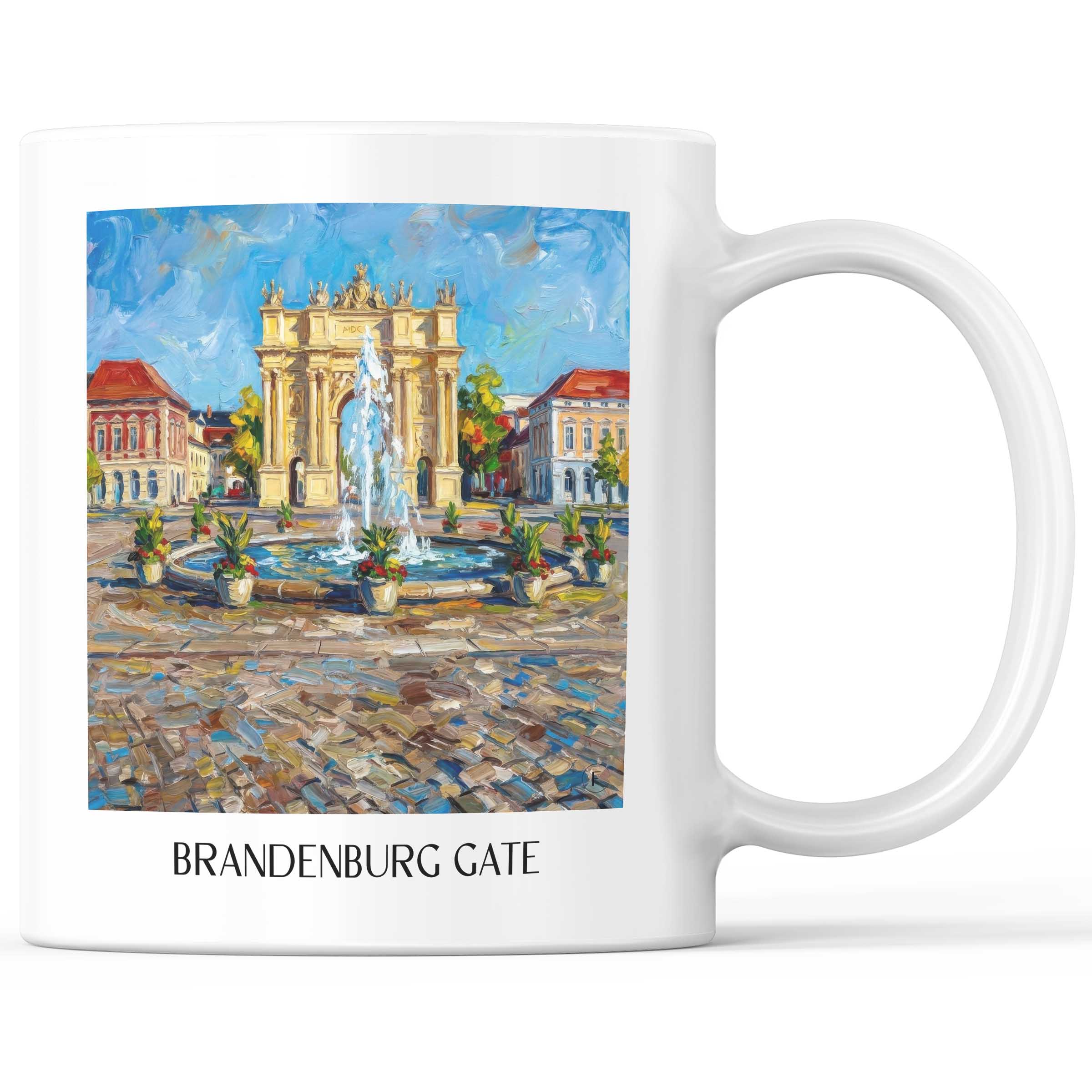 Brandenburger Tor Kaffeebecher - Potsdam - Deutschland Becher - Kaffeetasse im Ölgemälde Stil