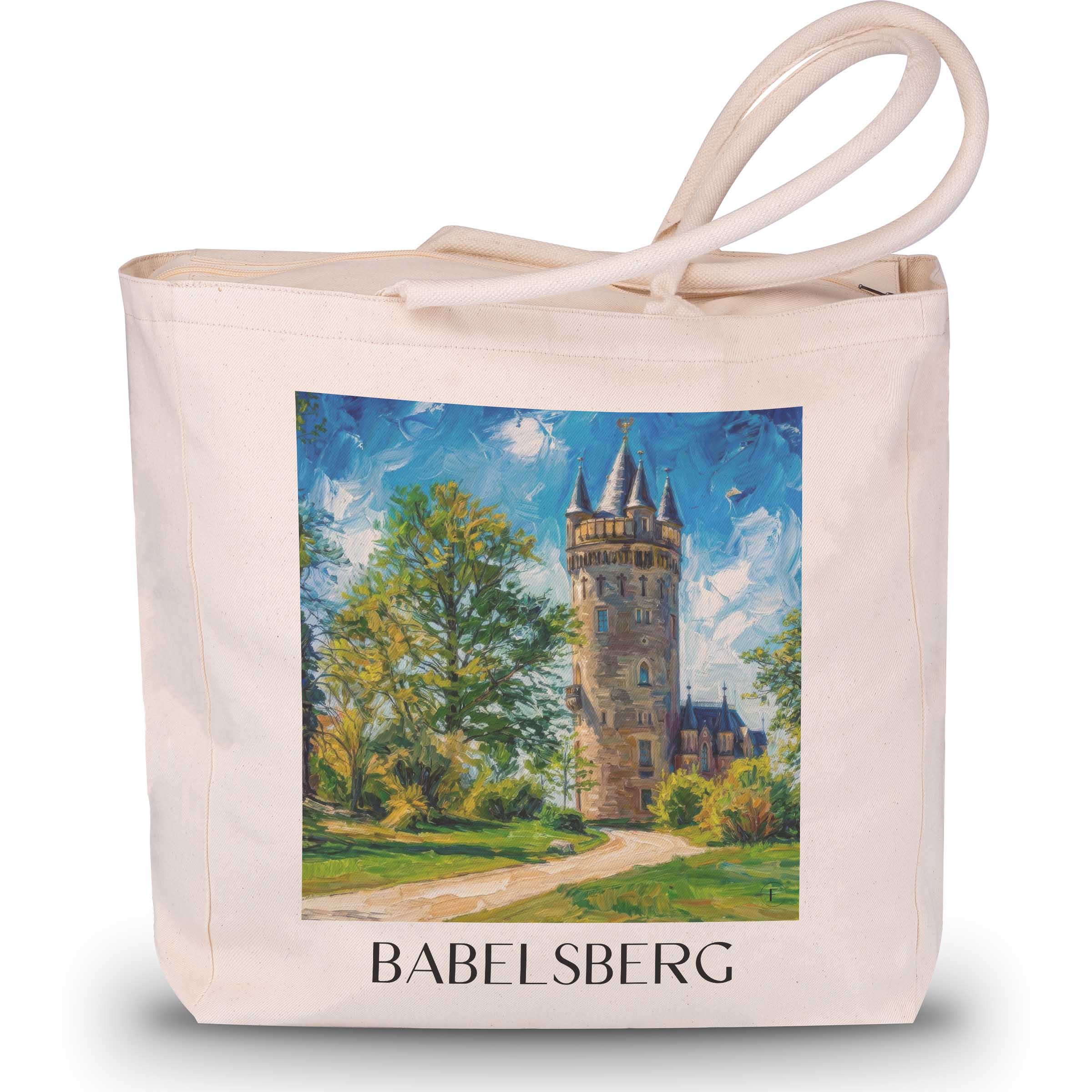 Babelsberg Shopping Tasche - Potsdam - Deutschland Tote Bag - Einkaufstasche im Ölgemälde Stil
