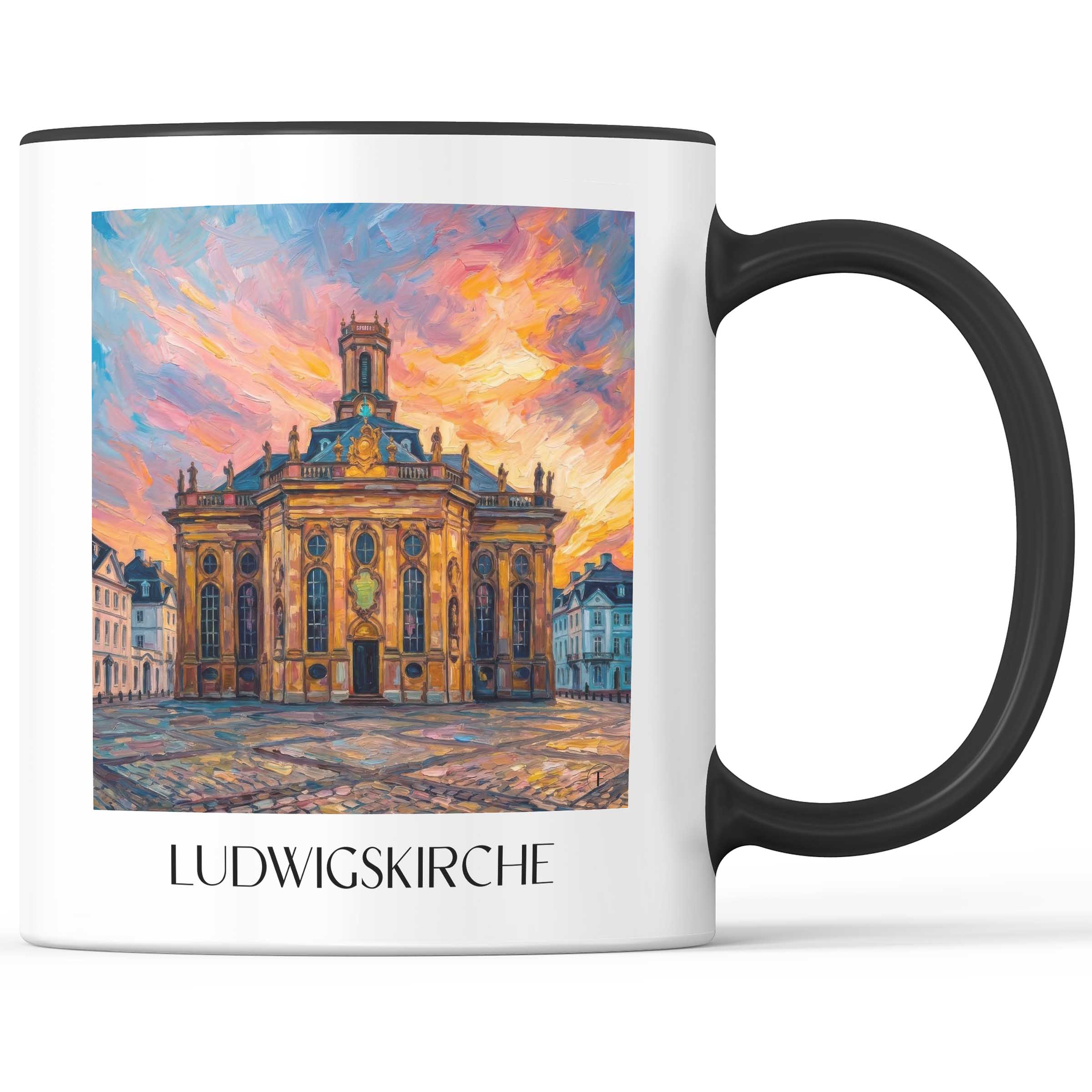 ludwigskirche-saarbrücken-deutschland-kaffeebecher-oil-painting-oelgemaelde