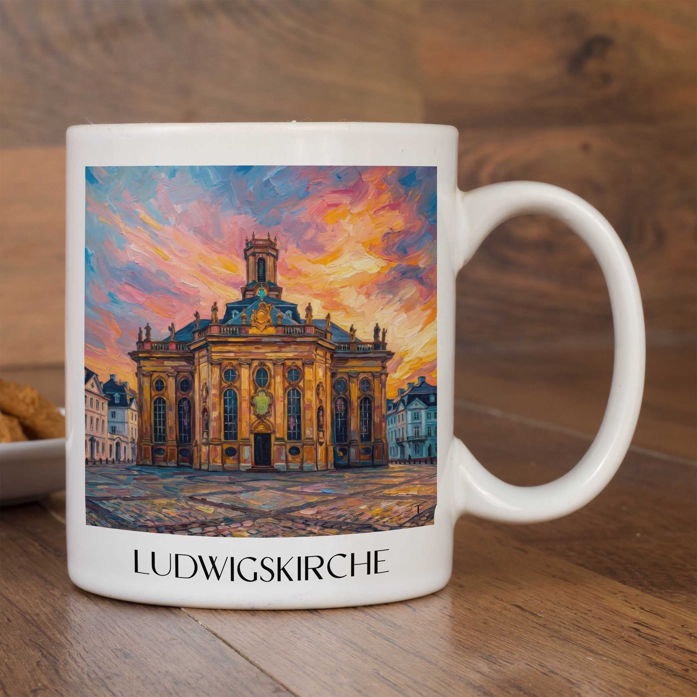 ludwigskirche-saarbrücken-deutschland-kaffeebecher-oil-painting-oelgemaelde