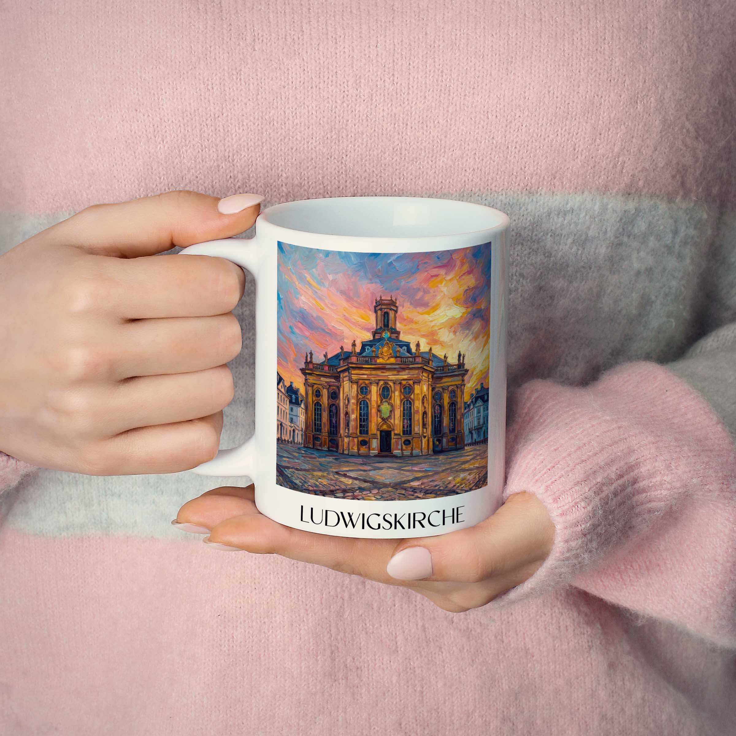 ludwigskirche-saarbrücken-deutschland-kaffeebecher-oil-painting-oelgemaelde