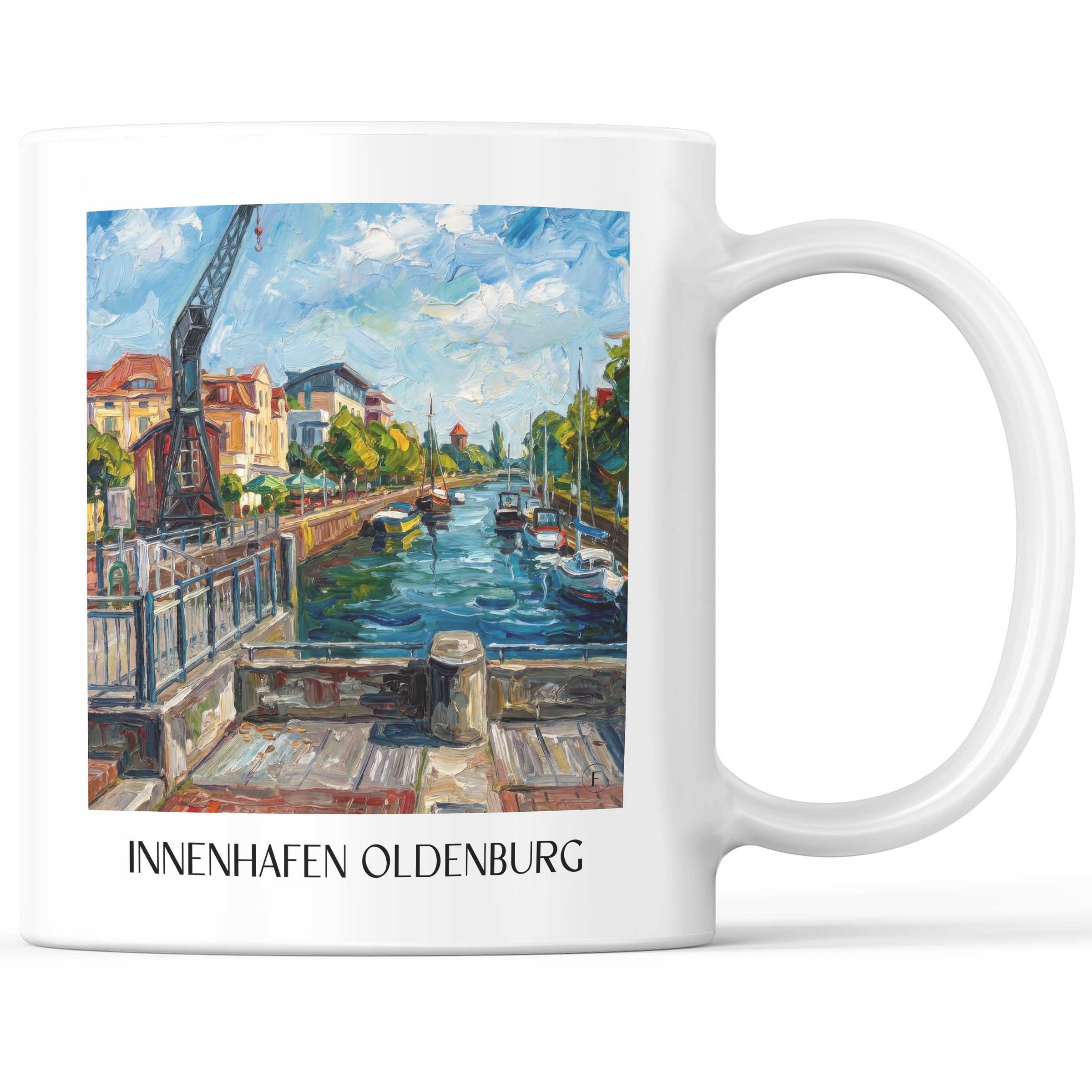 innenhafen-oldenburg-deutschland-kaffeebecher-oil-painting-oelgemaelde