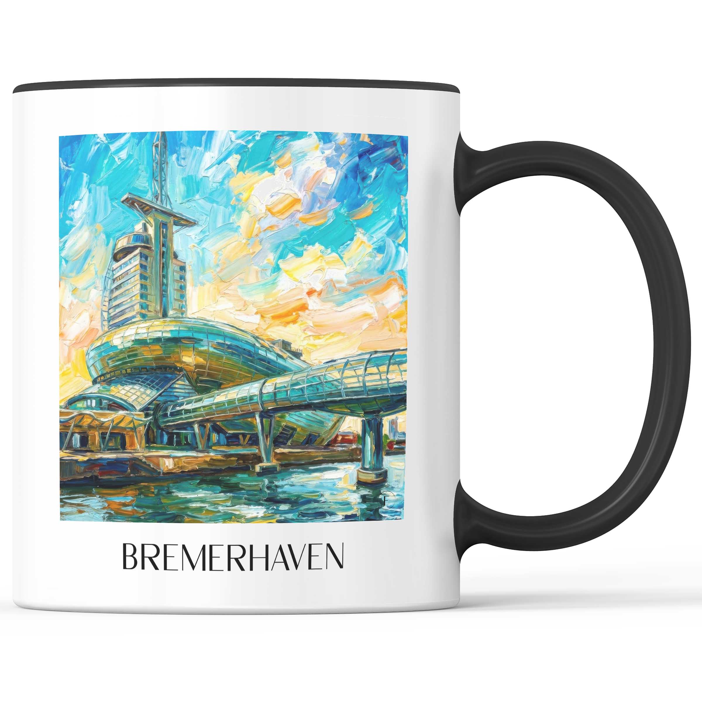 Bremerhaven Kaffeebecher - Bremen - Deutschland Becher - Kaffeetasse im Ölgemälde Stil