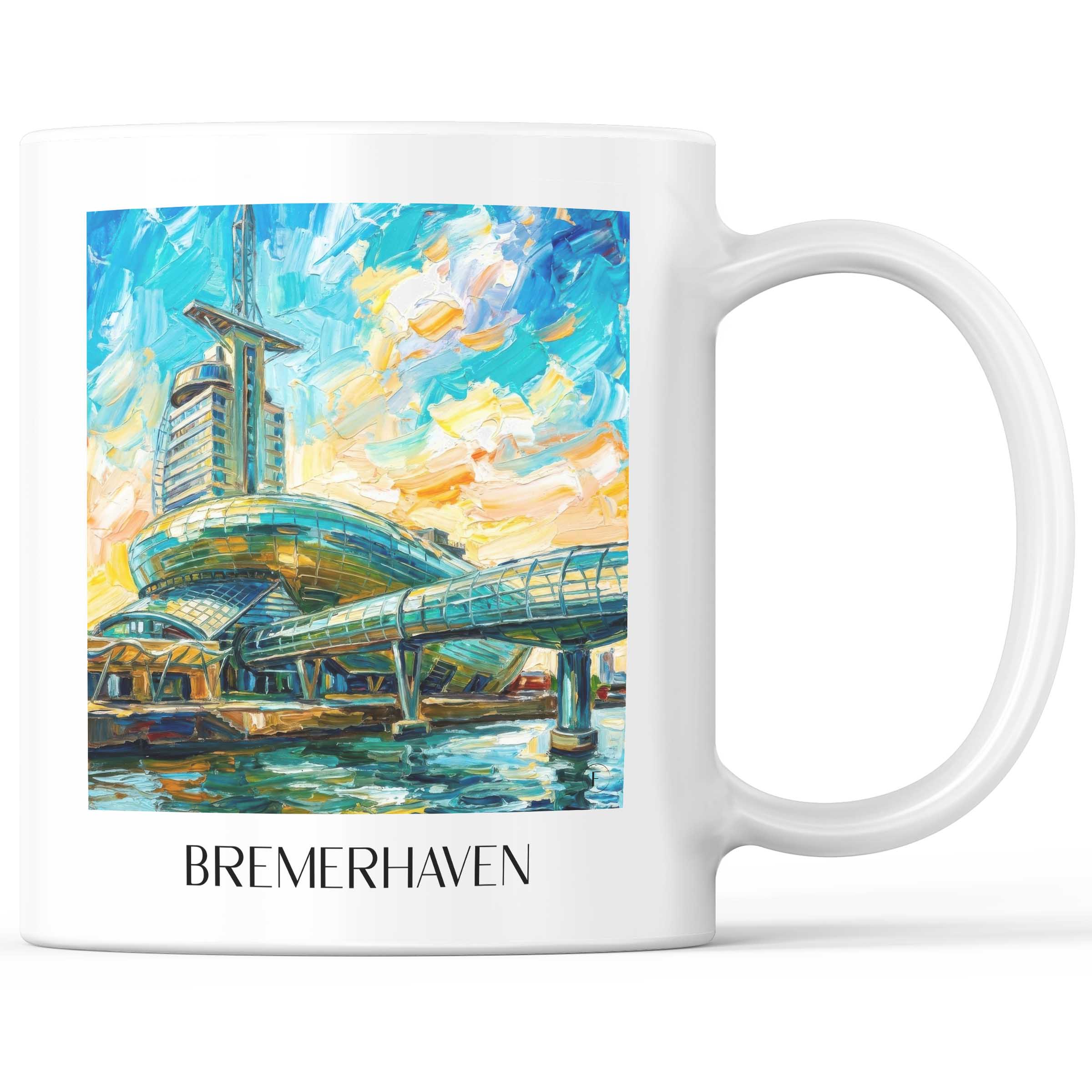 Bremerhaven Kaffeebecher - Bremen - Deutschland Becher - Kaffeetasse im Ölgemälde Stil