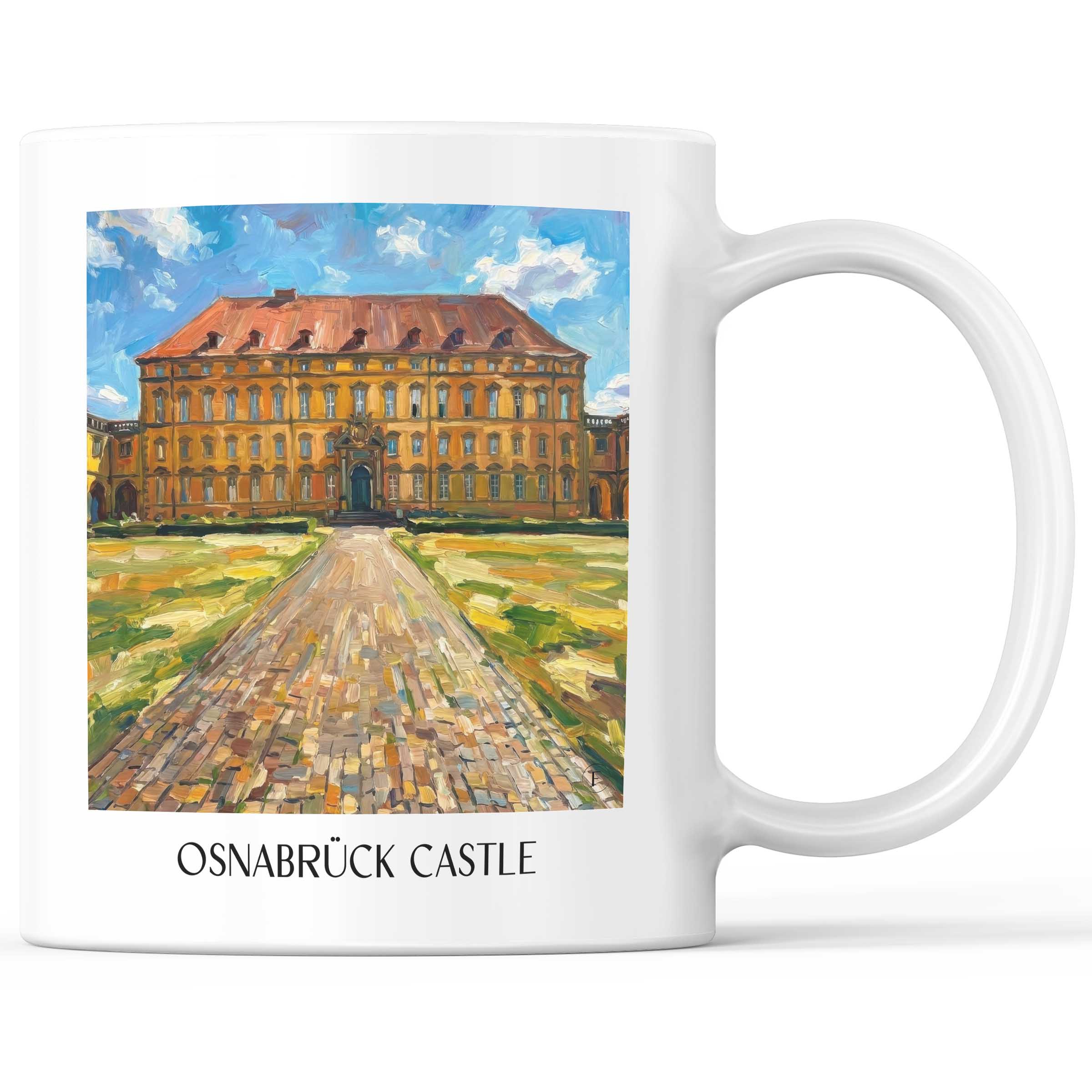 Schloss Osnabrück Kaffeebecher - Niedersachsen - Deutschland Becher - Kaffeetasse im Ölgemälde Stil