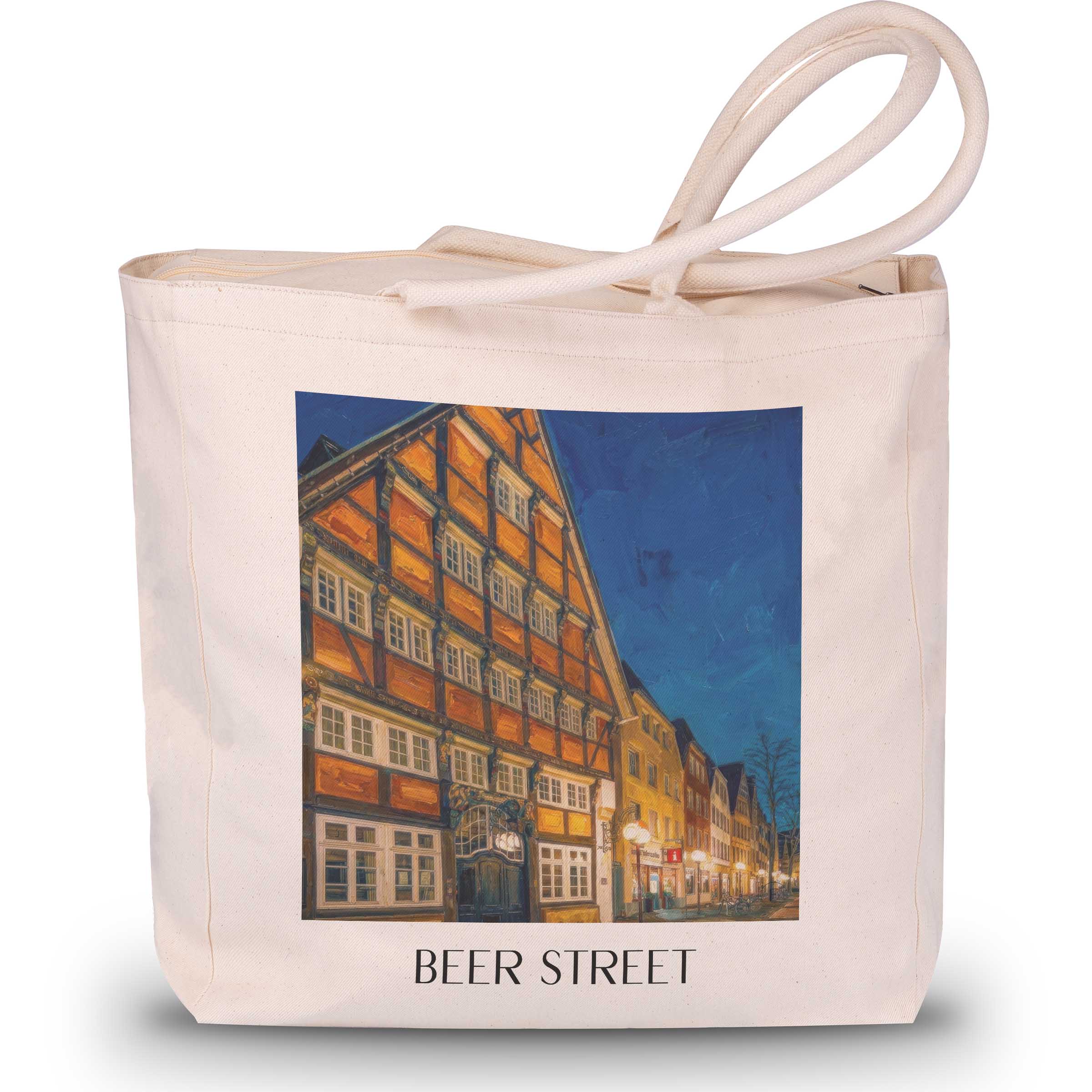 Bierstraße Shopping Tasche - Osnabrück - Deutschland Tote Bag - Einkaufstasche im Ölgemälde Stil
