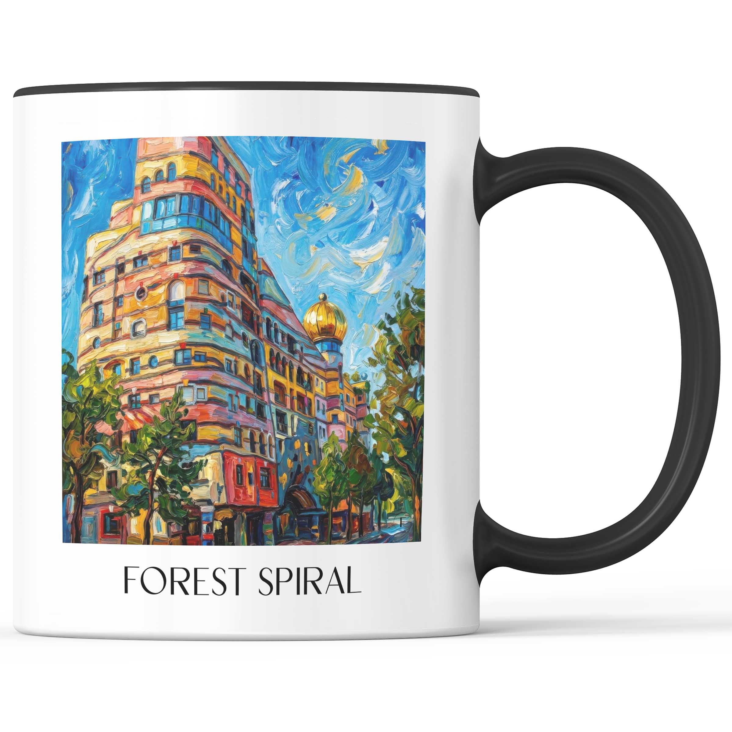 Waldspirale Kaffeebecher - Darmstadt - Deutschland Becher - Kaffeetasse im Ölgemälde Stil