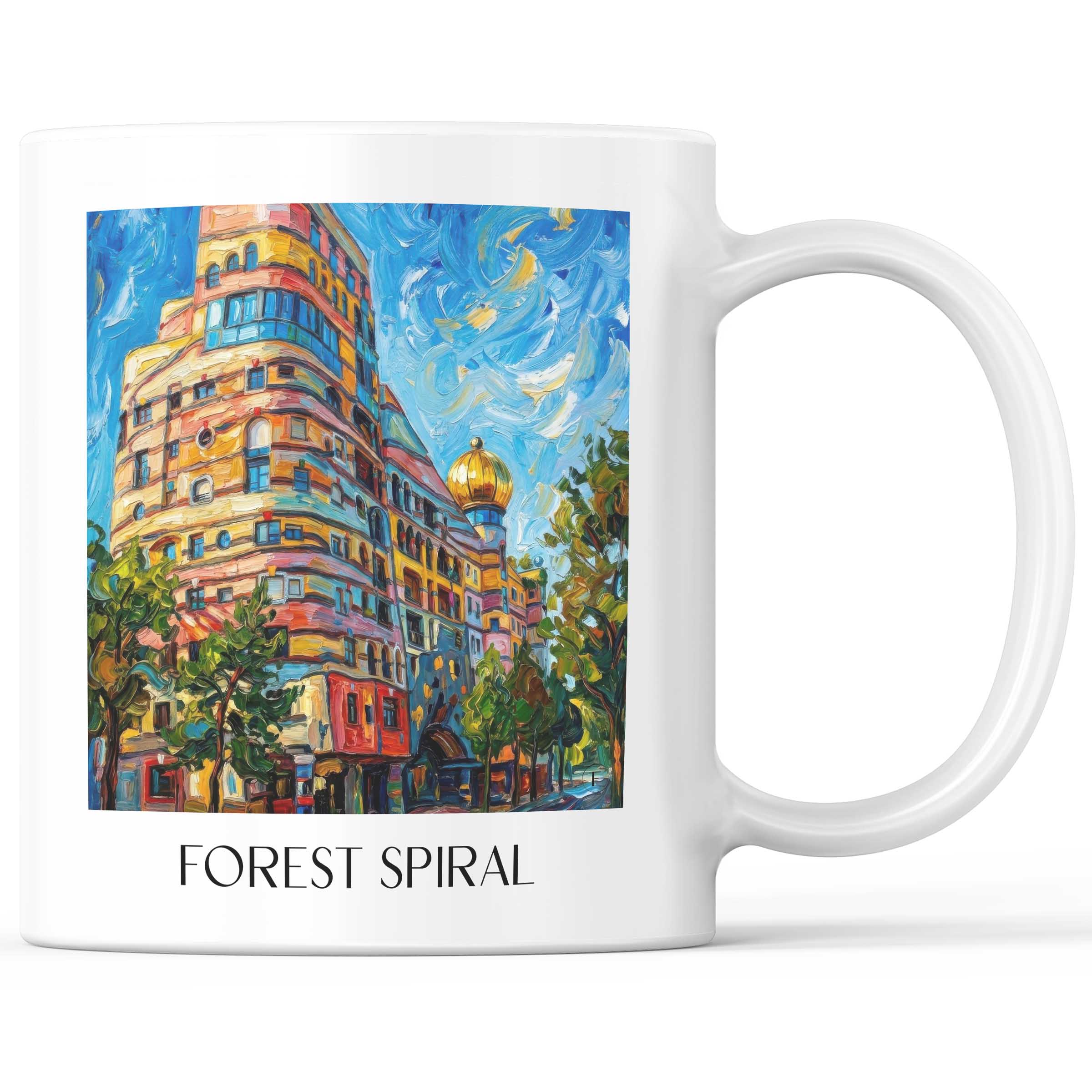 Waldspirale Kaffeebecher - Darmstadt - Deutschland Becher - Kaffeetasse im Ölgemälde Stil