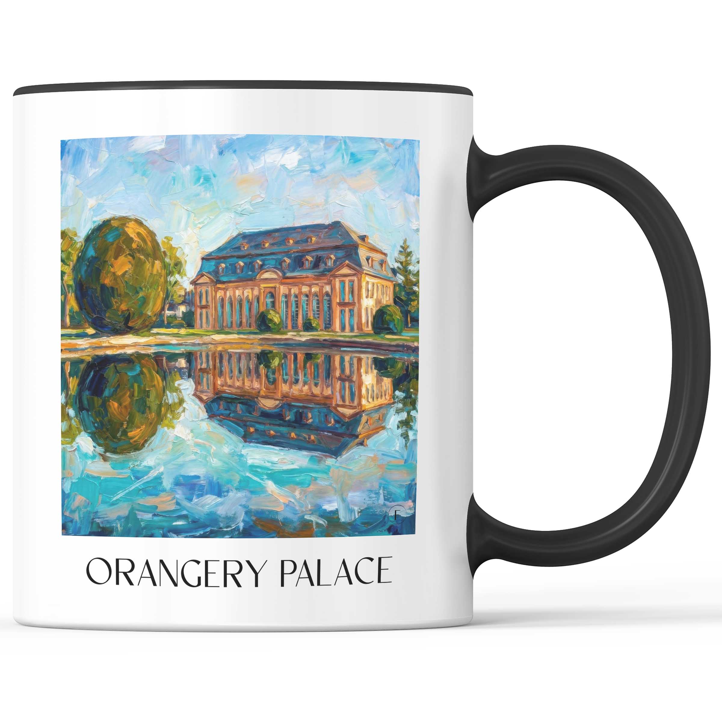 Orangerieschloss Kaffeebecher - Darmstadt - Deutschland Becher - Kaffeetasse im Ölgemälde Stil