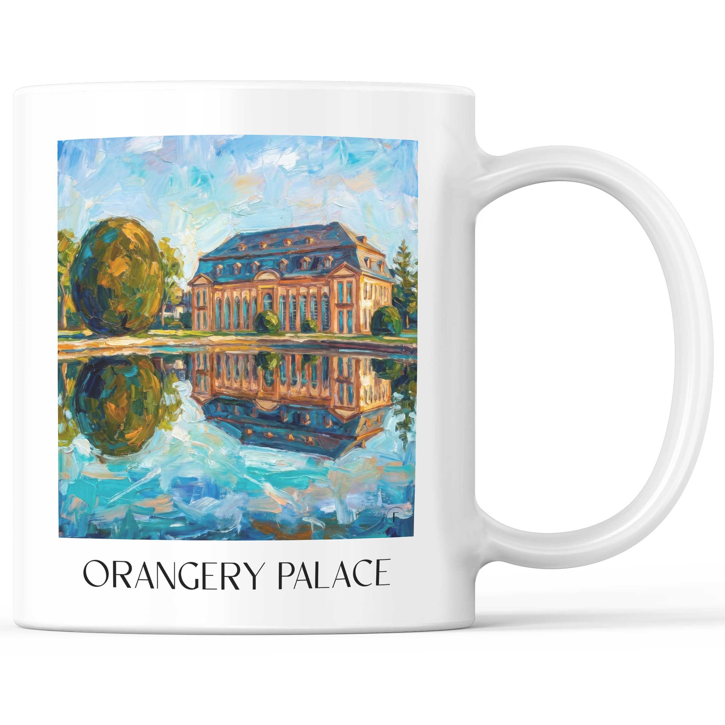 Orangerieschloss Kaffeebecher - Darmstadt - Deutschland Becher - Kaffeetasse im Ölgemälde Stil