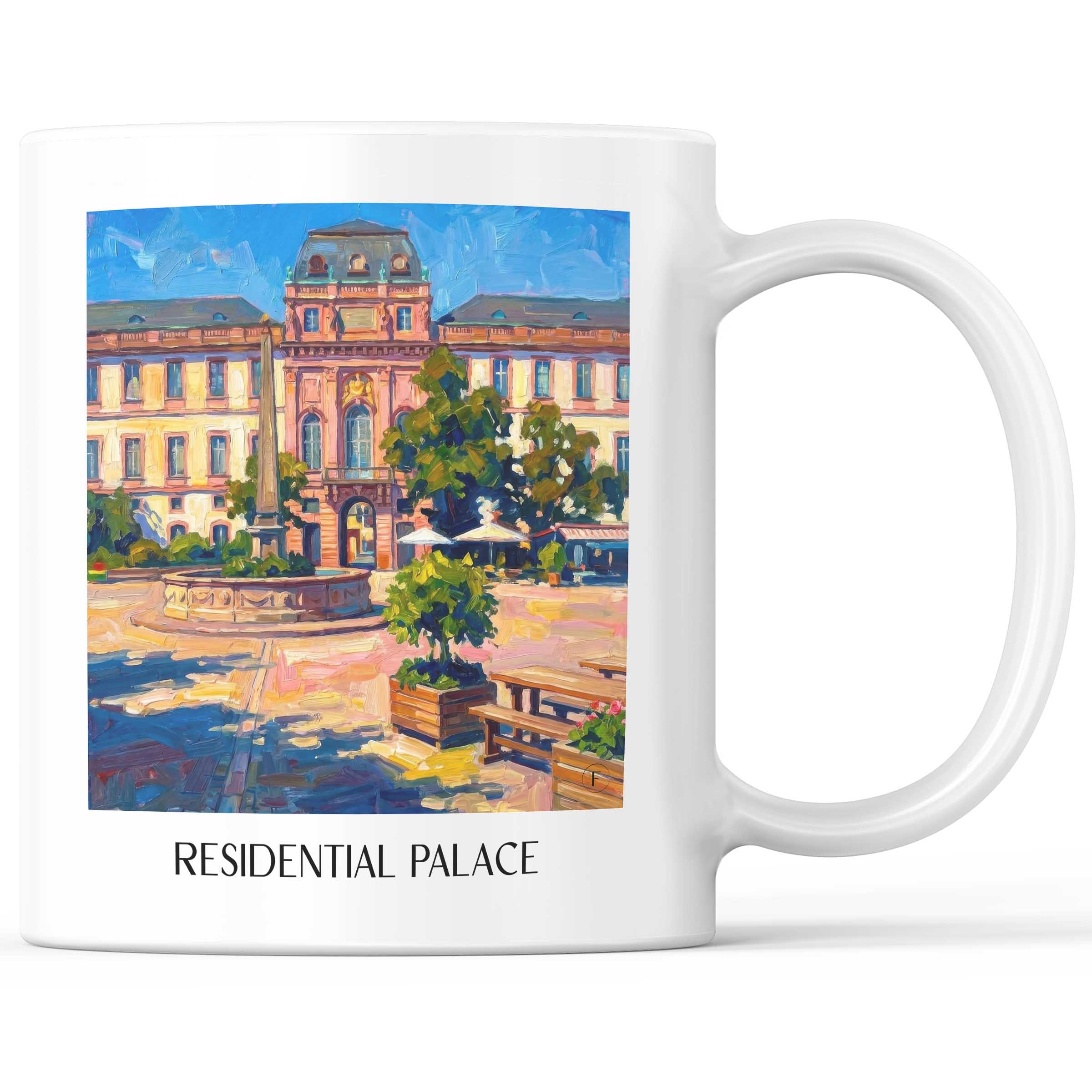Residenzschloss Kaffeebecher - Darmstadt - Deutschland Becher - Kaffeetasse im Ölgemälde Stil