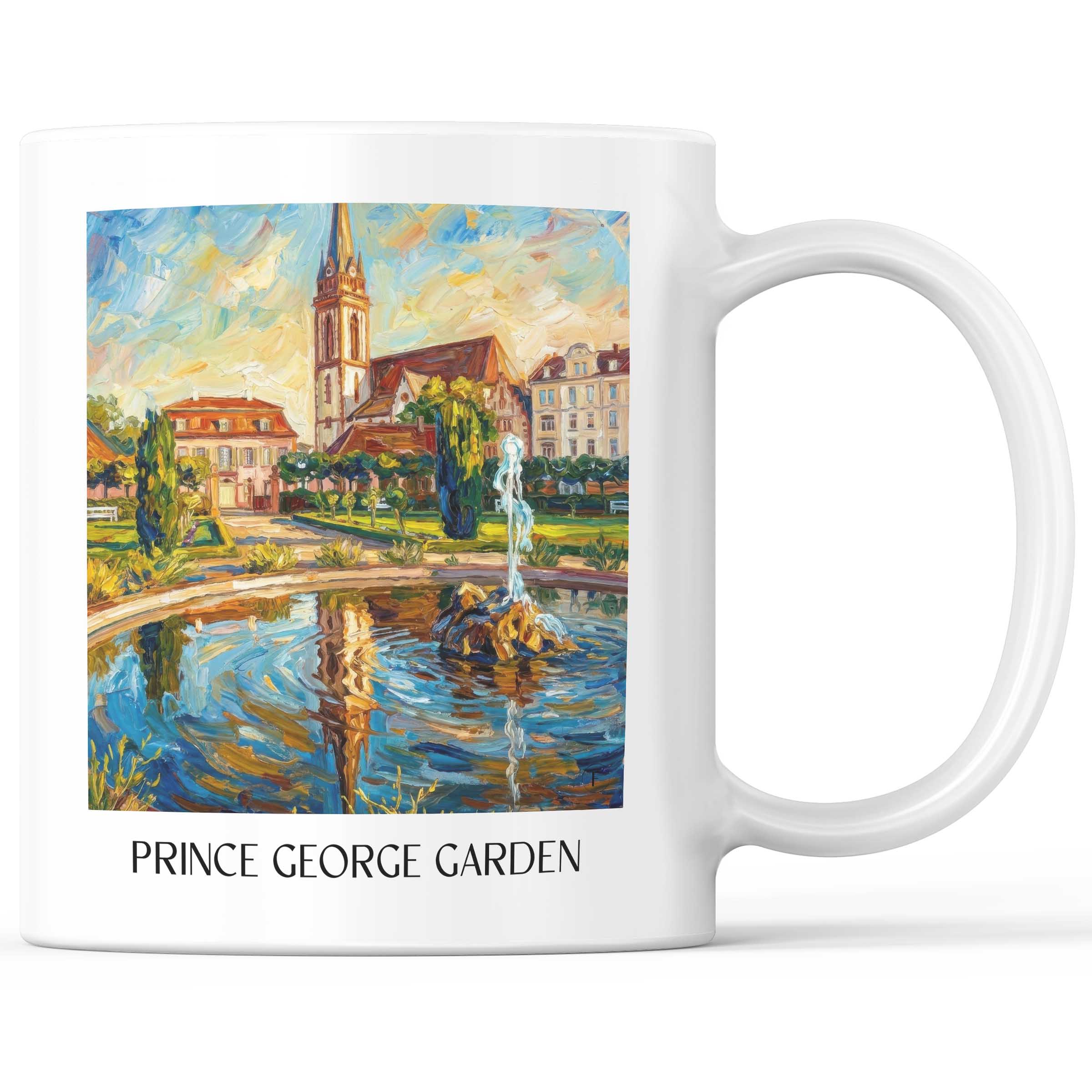 Prinz-Georg-Garten Kaffeebecher - Darmstadt - Deutschland Becher - Kaffeetasse im Ölgemälde Stil