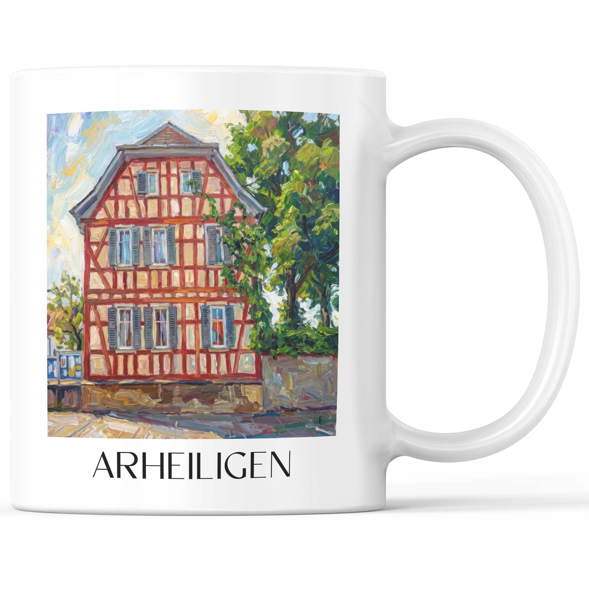 Arheiligen Kaffeebecher - Darmstadt - Deutschland Becher - Kaffeetasse im Ölgemälde Stil
