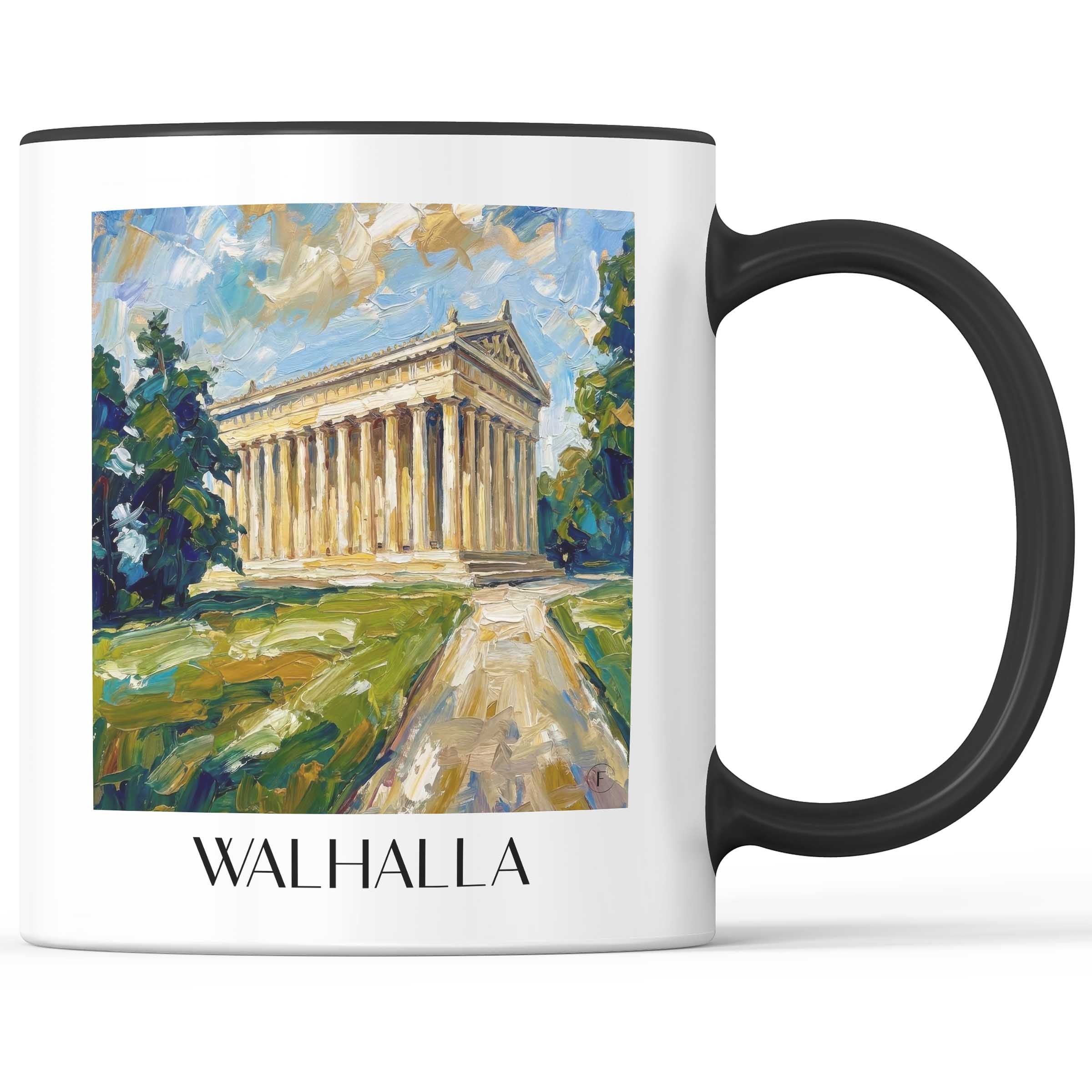Walhalla Kaffeebecher - Regensburg - Deutschland Becher - Kaffeetasse im Ölgemälde Stil