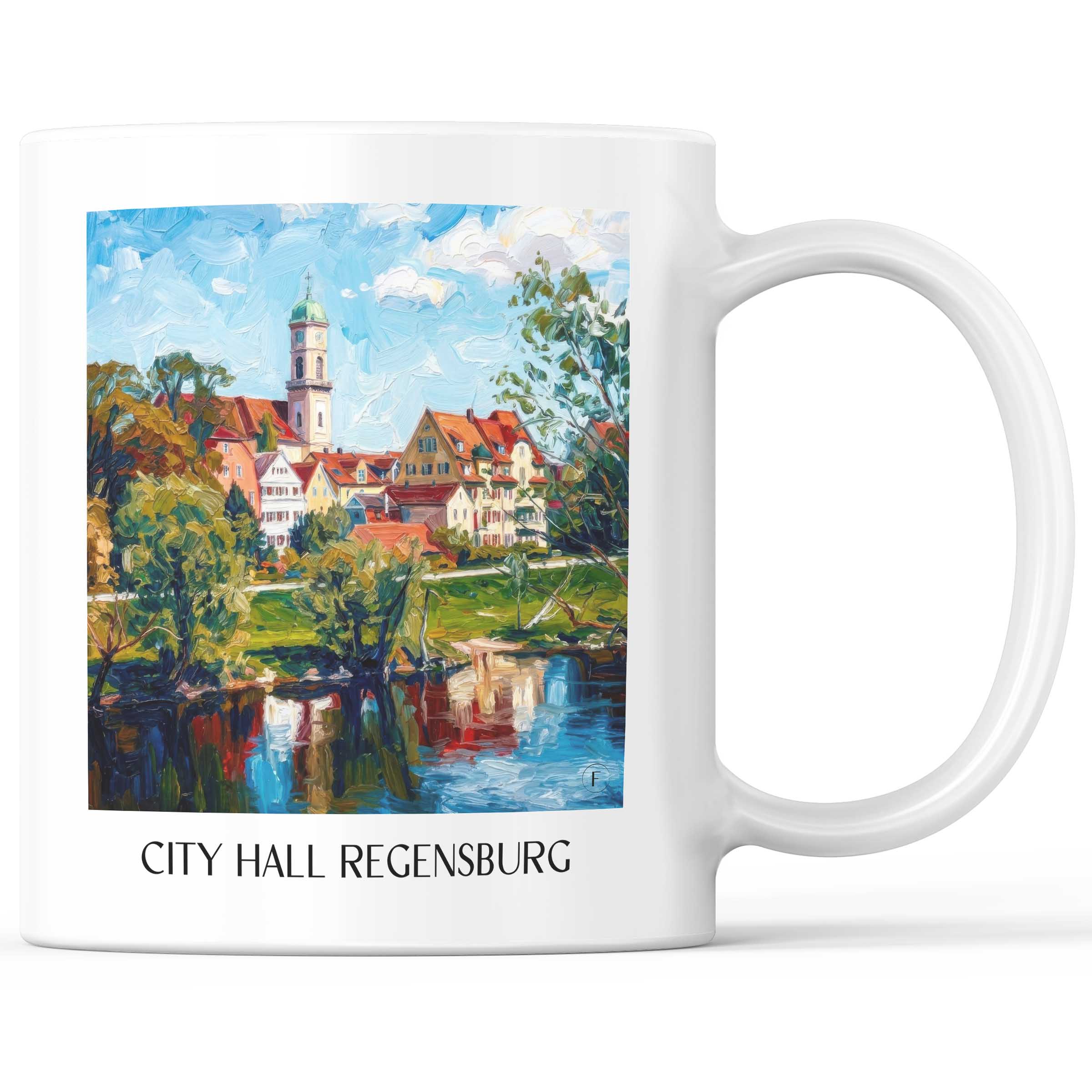 Stadtamthof Kaffeebecher - Regensburg - Deutschland Becher - Kaffeetasse im Ölgemälde Stil