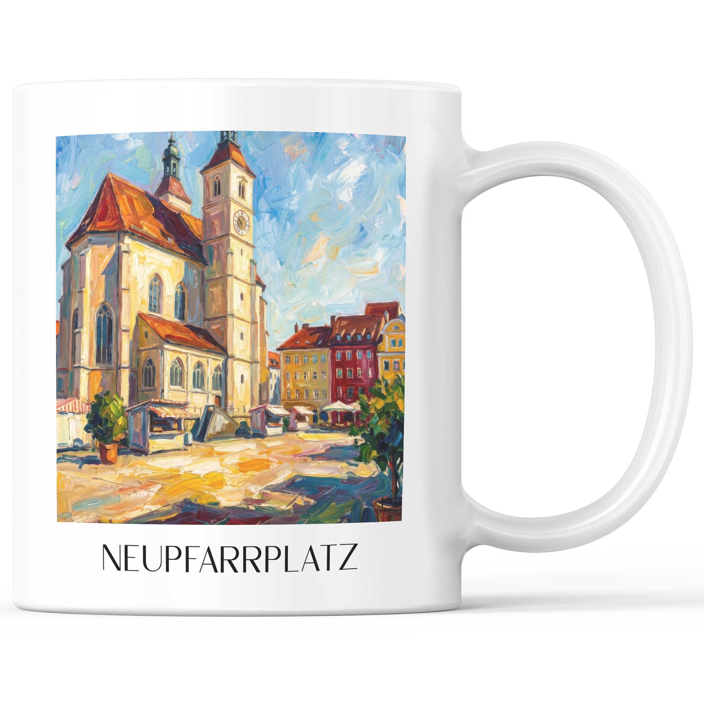 neupfarrplatz-regensburg-deutschland-kaffeebecher-oil-painting-oelgemaelde