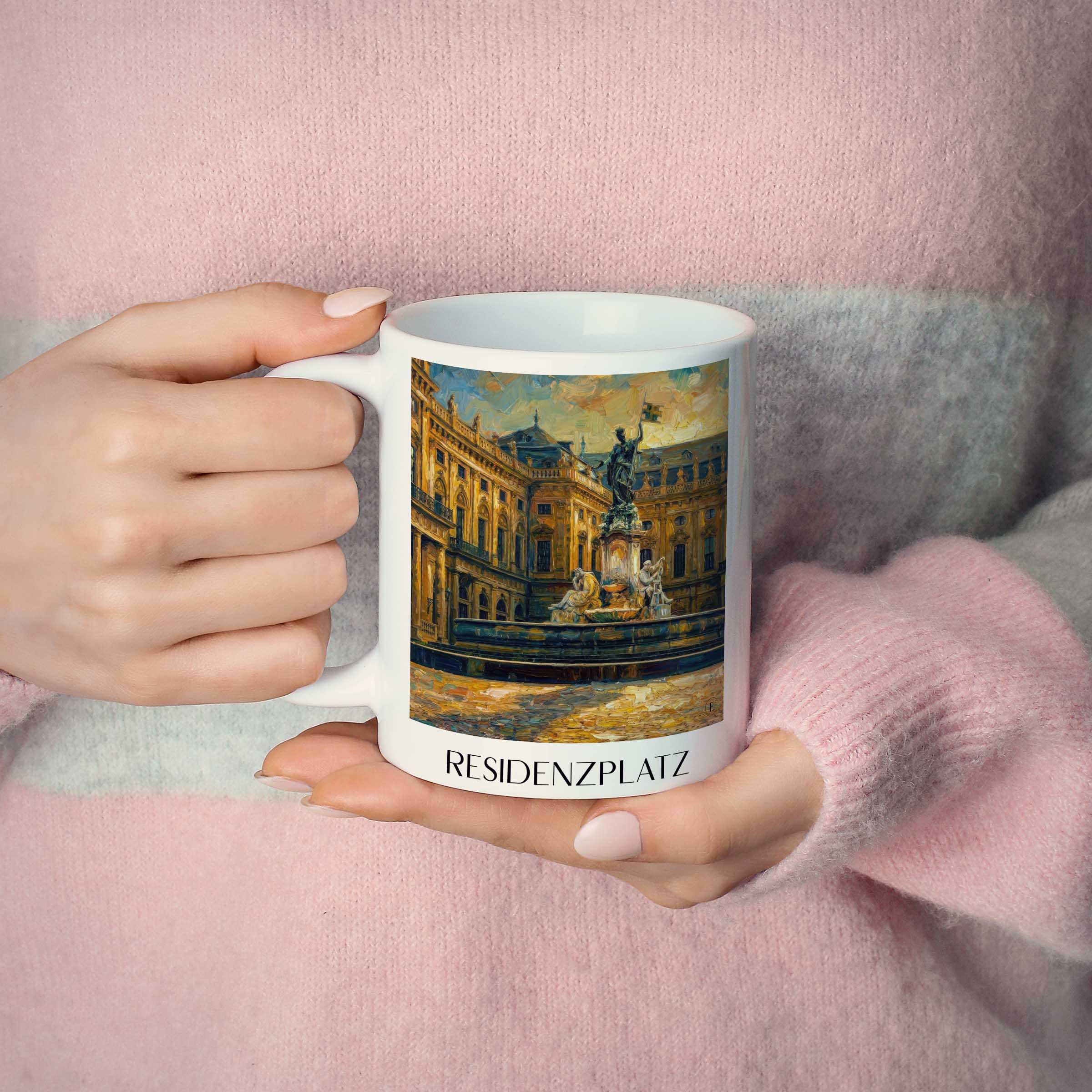 residenzplatz-würzburg-deutschland-kaffeebecher-oil-painting-oelgemaelde