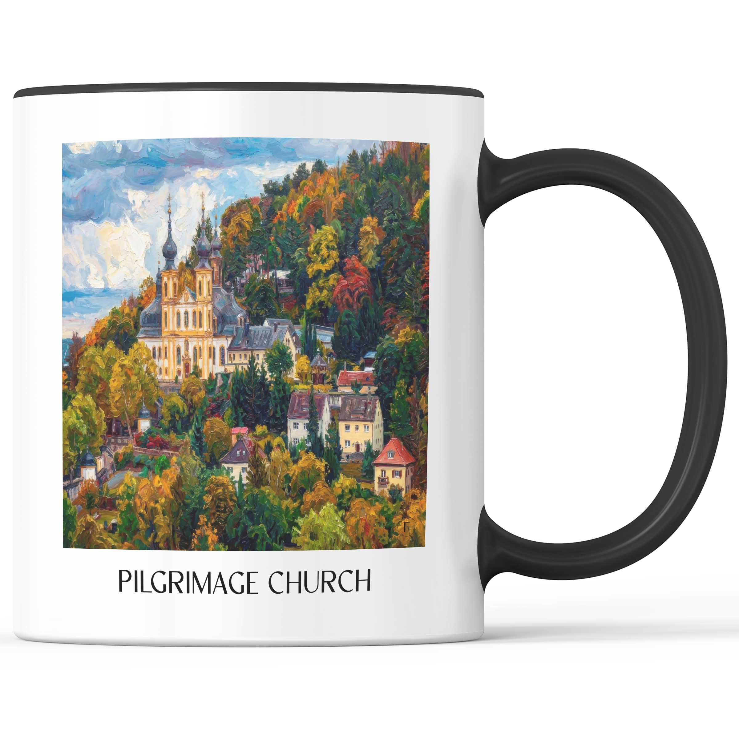 Wallfahrtskirche Kaffeebecher - Würzburg - Deutschland Becher - Kaffeetasse im Ölgemälde Stil