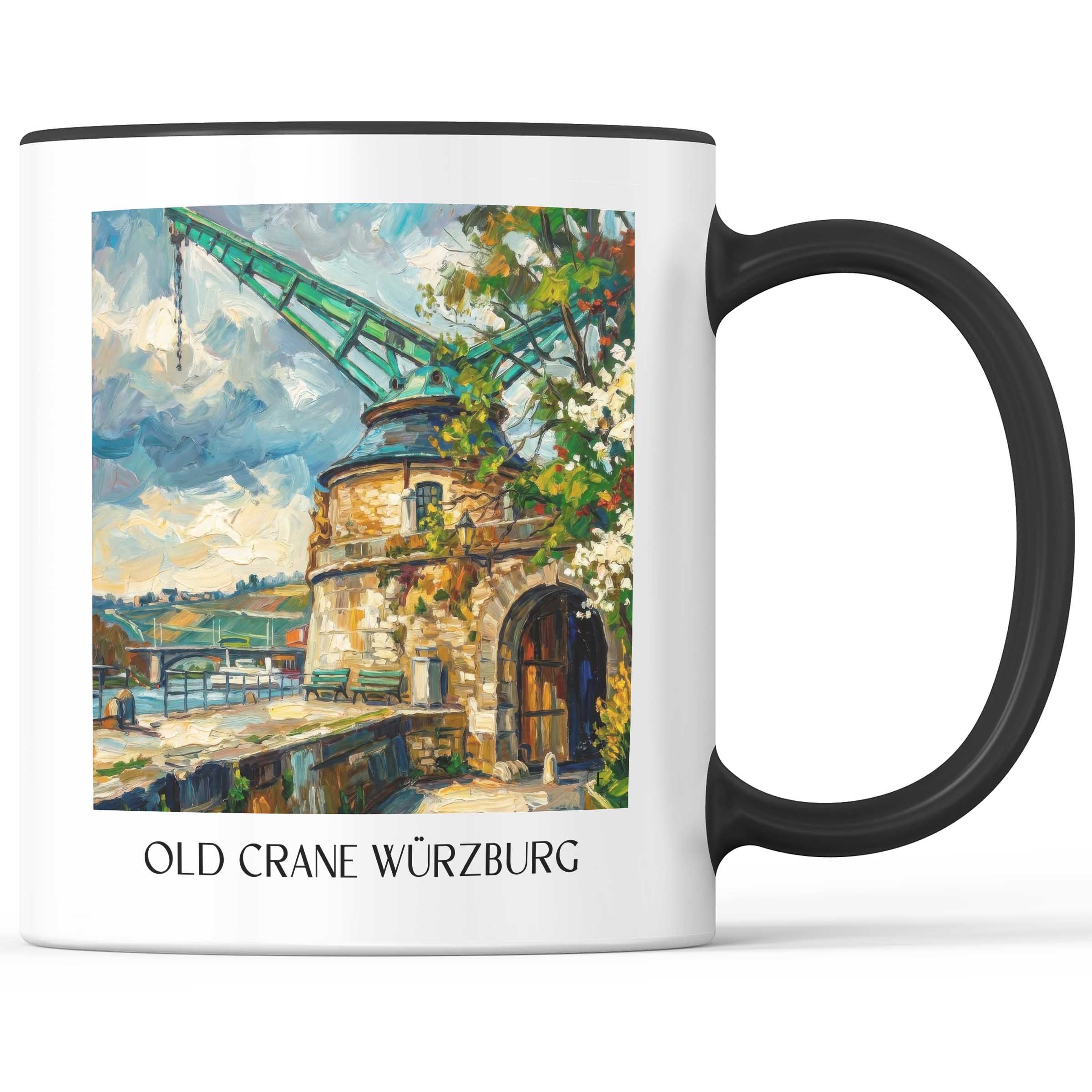 Alter Kranen Kaffeebecher - Würzburg - Deutschland Becher - Kaffeetasse im Ölgemälde Stil