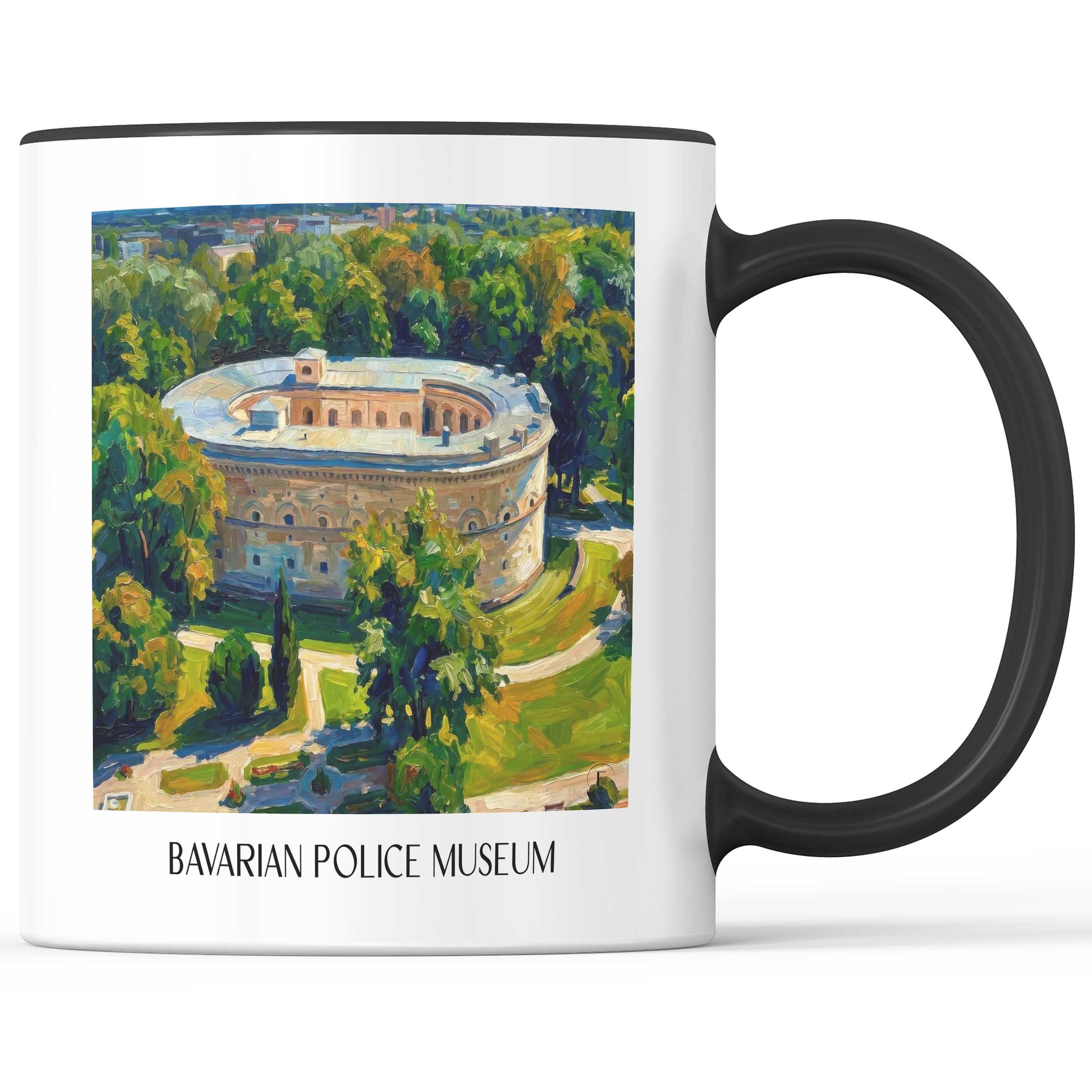 Bayrisches Polizeimuseum Kaffeebecher - Ingolstadt - Deutschland Becher - Kaffeetasse im Ölgemälde Stil