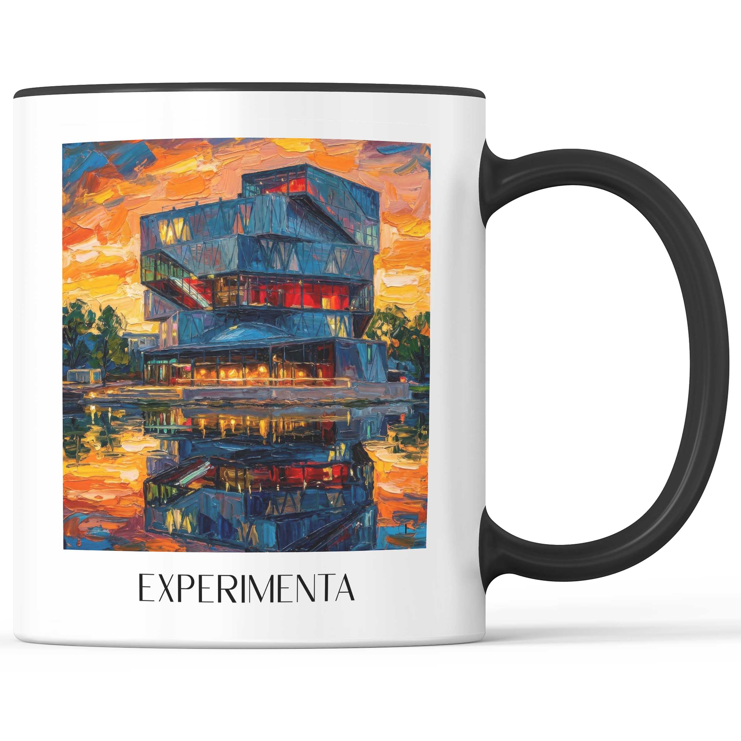 Experimenta Kaffeebecher - Heilbronn - Deutschland Becher - Kaffeetasse im Ölgemälde Stil
