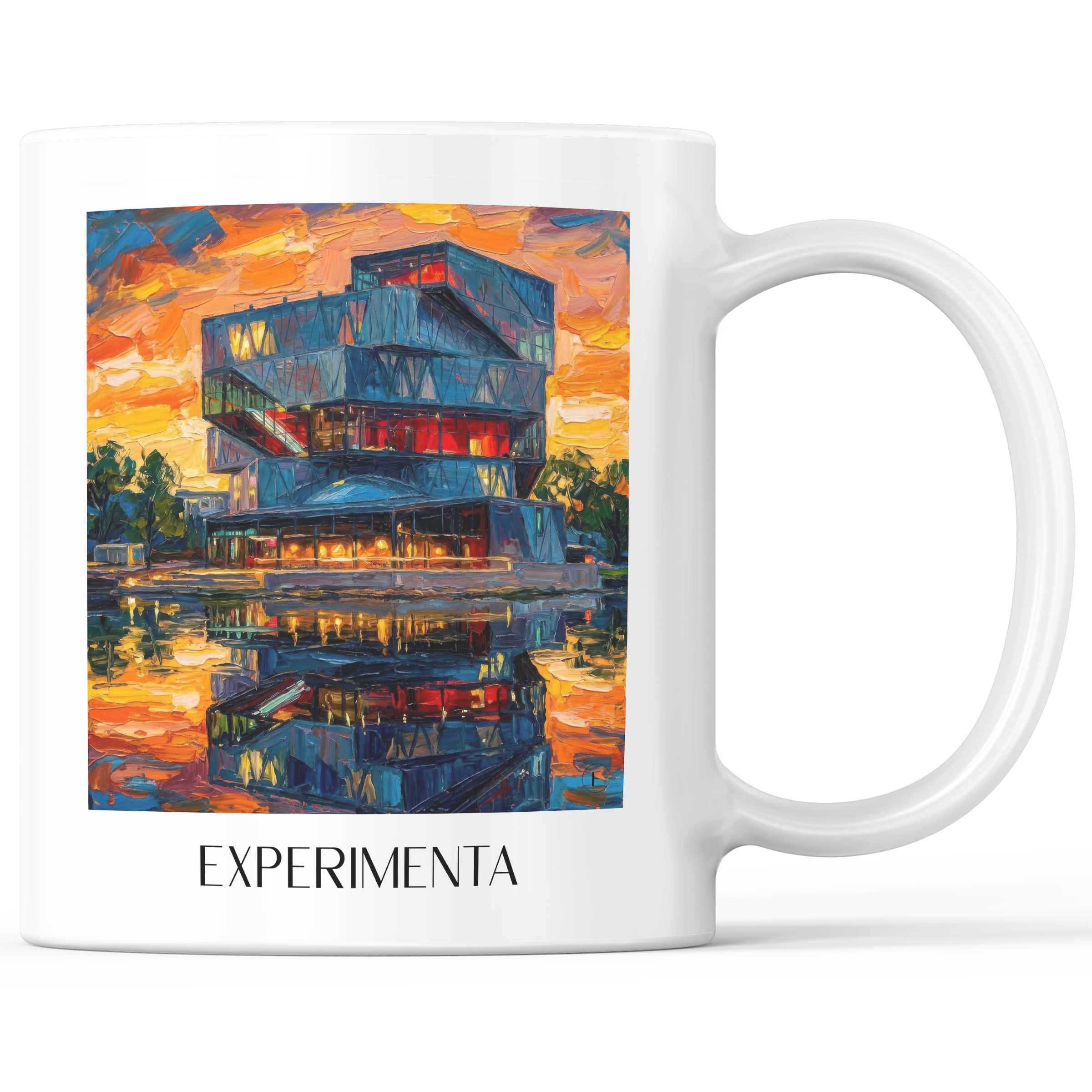 Experimenta Kaffeebecher - Heilbronn - Deutschland Becher - Kaffeetasse im Ölgemälde Stil
