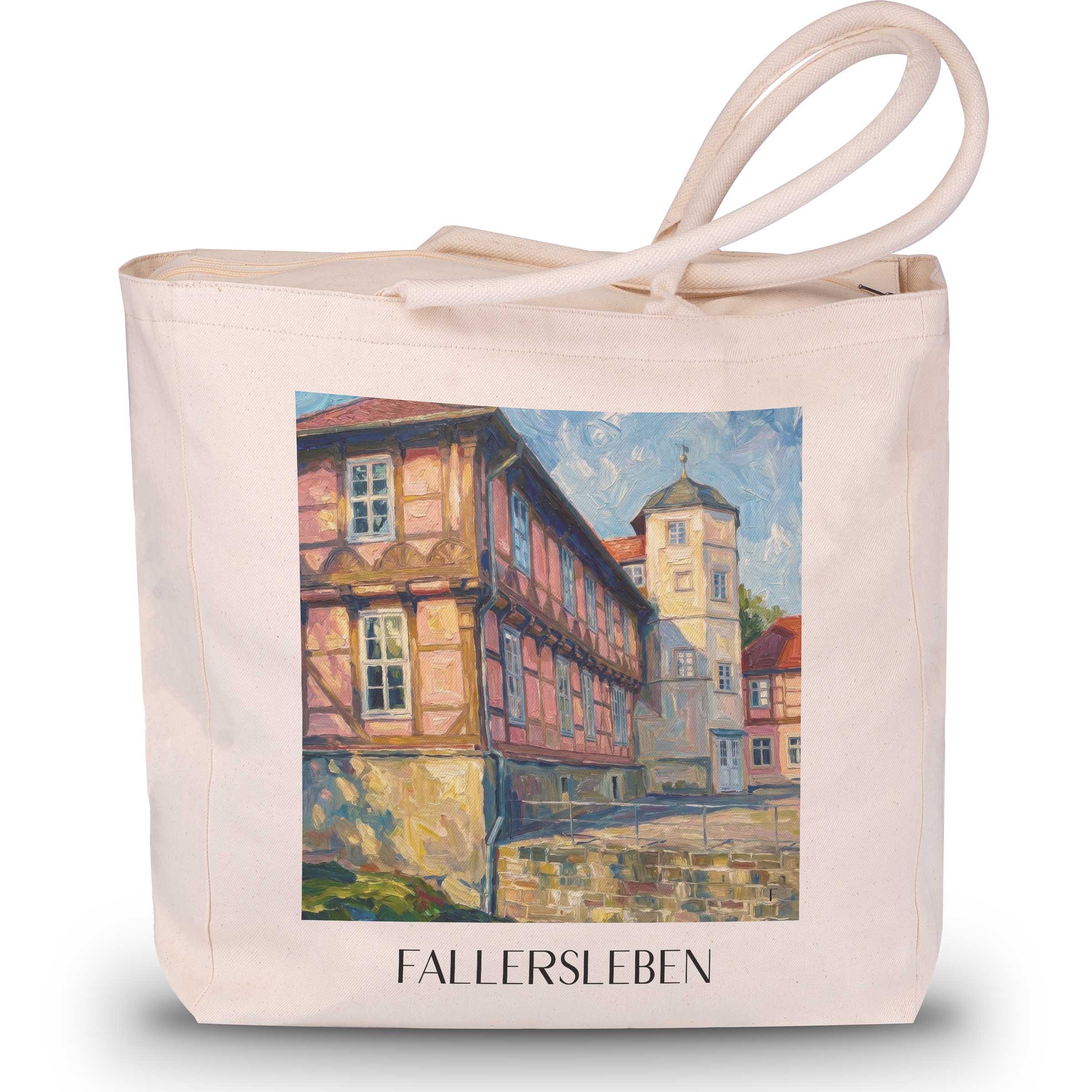 Fallersleben Shopping Tasche - Wolfsburg - Deutschland Tote Bag - Einkaufstasche im Ölgemälde Stil