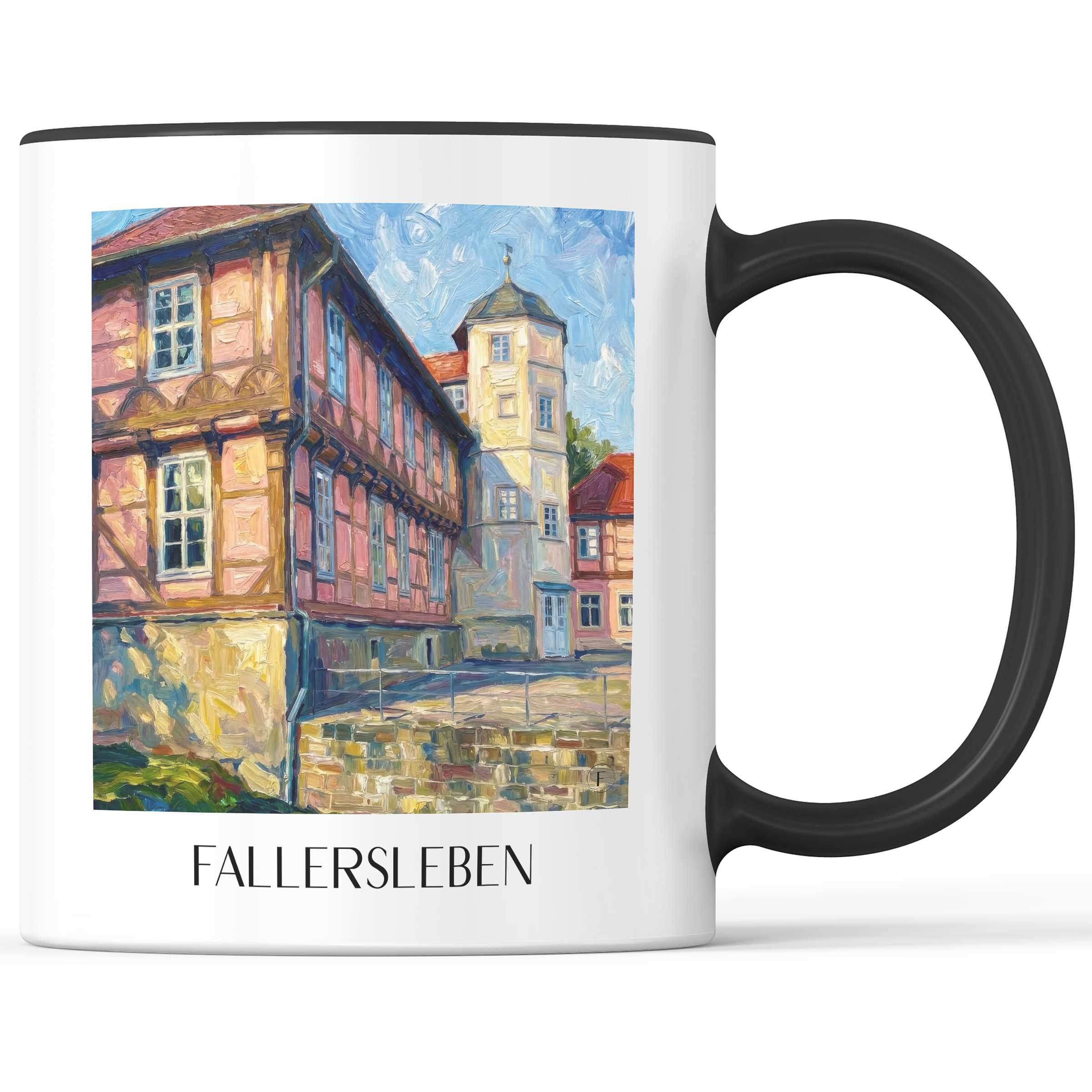 Fallersleben Kaffeebecher - Wolfsburg - Deutschland Becher - Kaffeetasse im Ölgemälde Stil