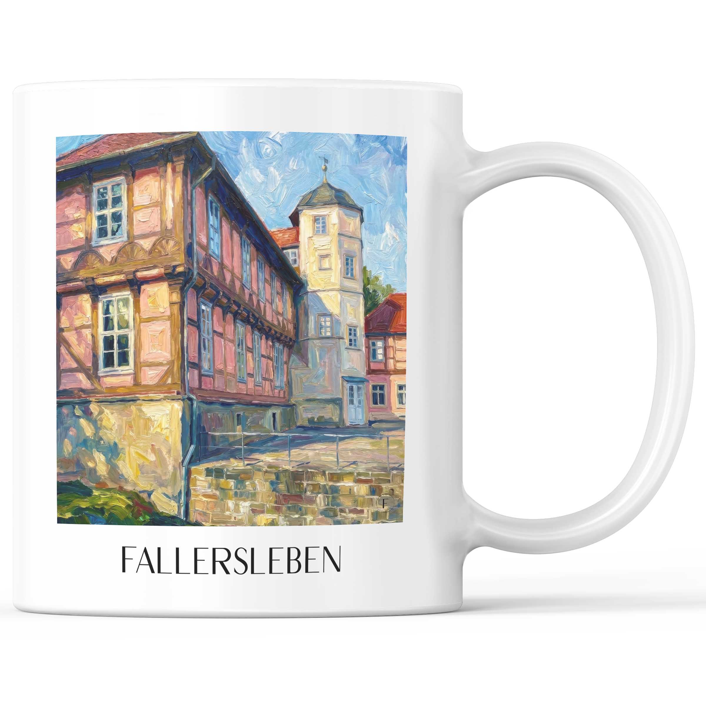 Fallersleben Kaffeebecher - Wolfsburg - Deutschland Becher - Kaffeetasse im Ölgemälde Stil