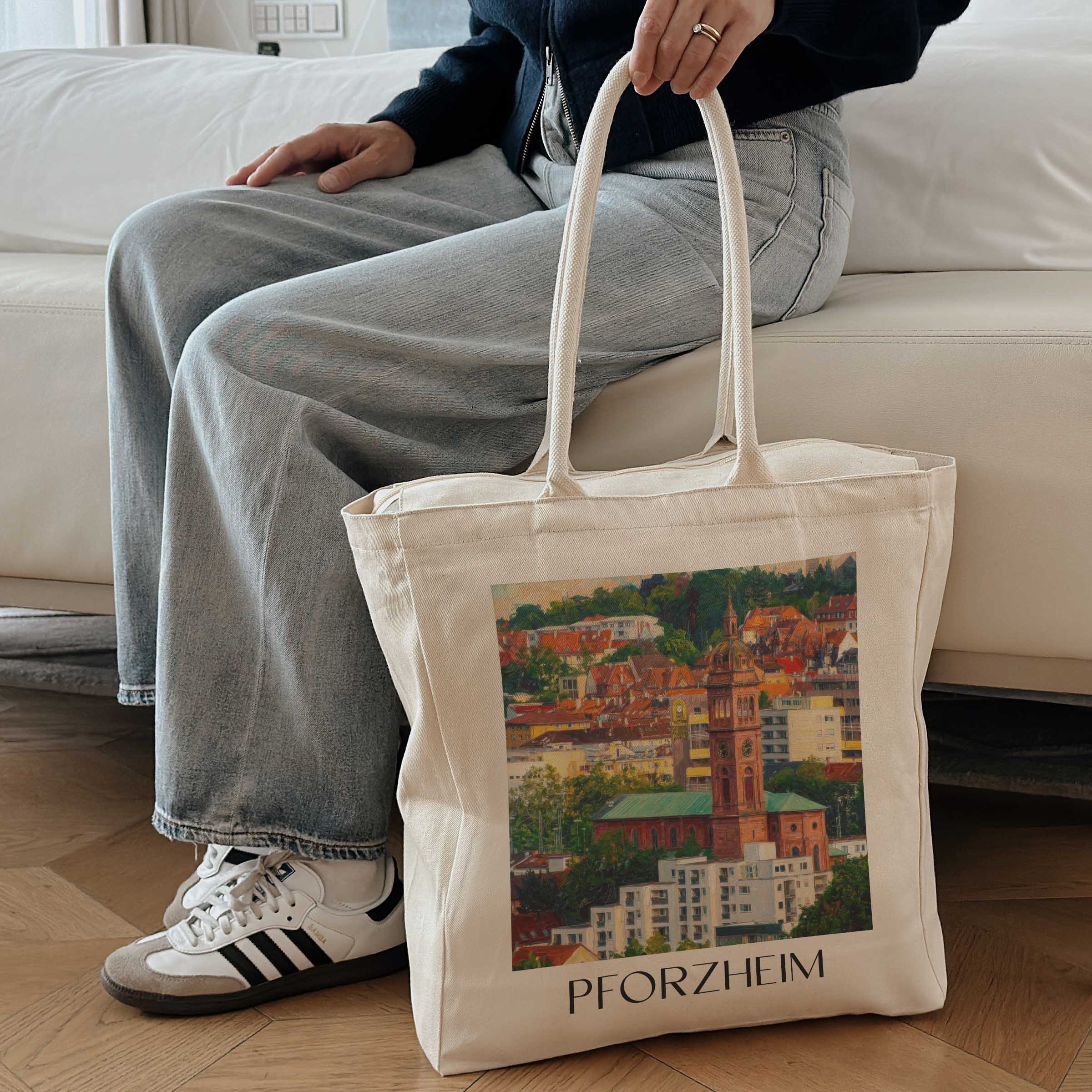 pforzheim-baden-württemberg-deutschland-einkaufstasche-oil-painting-oelgemaelde