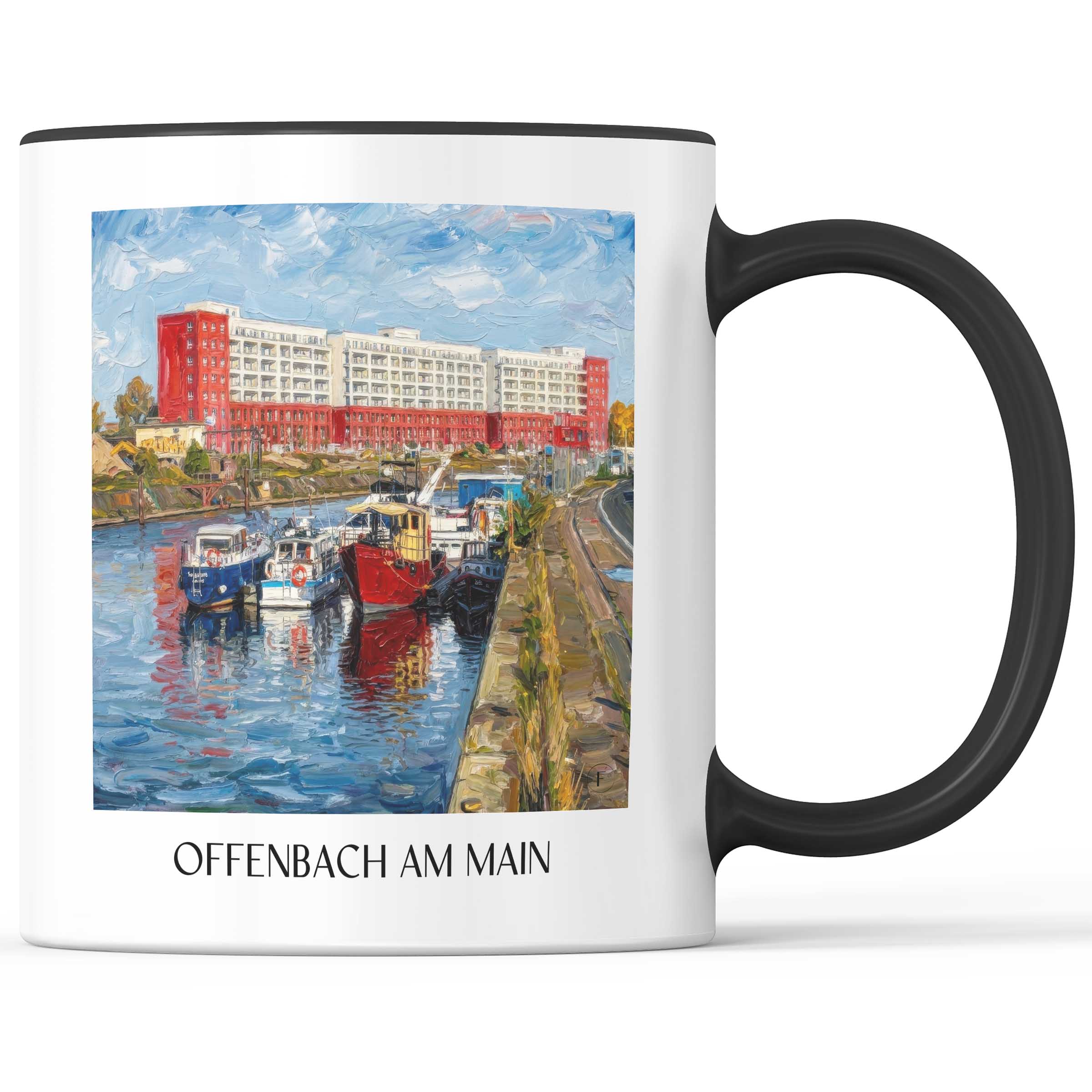 Offenbach am Main Kaffeebecher - Hessen - Deutschland Becher - Kaffeetasse im Ölgemälde Stil