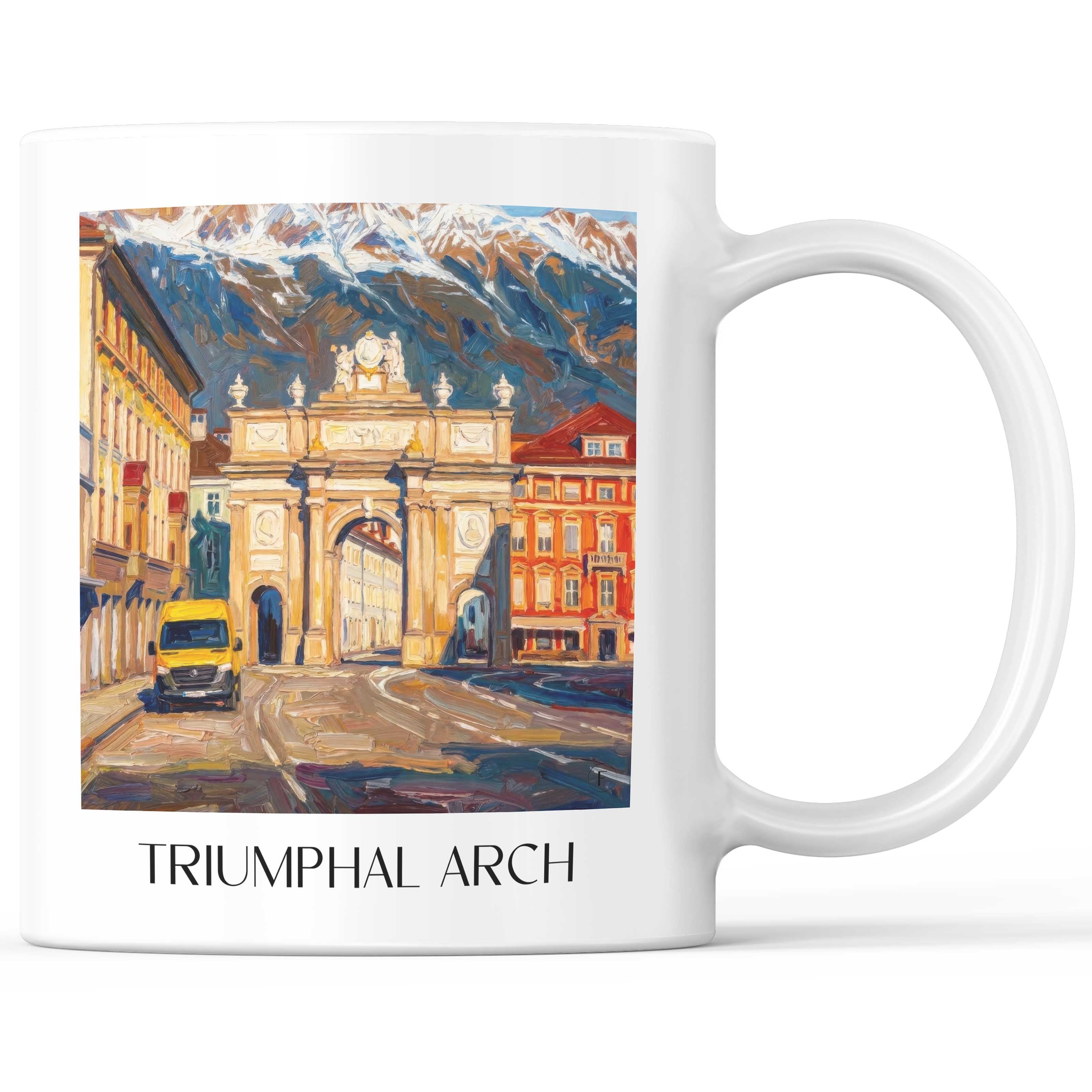 Triumphpforte Kaffeebecher - Innsbruck - Österreich Becher - Kaffeetasse im Ölgemälde Stil