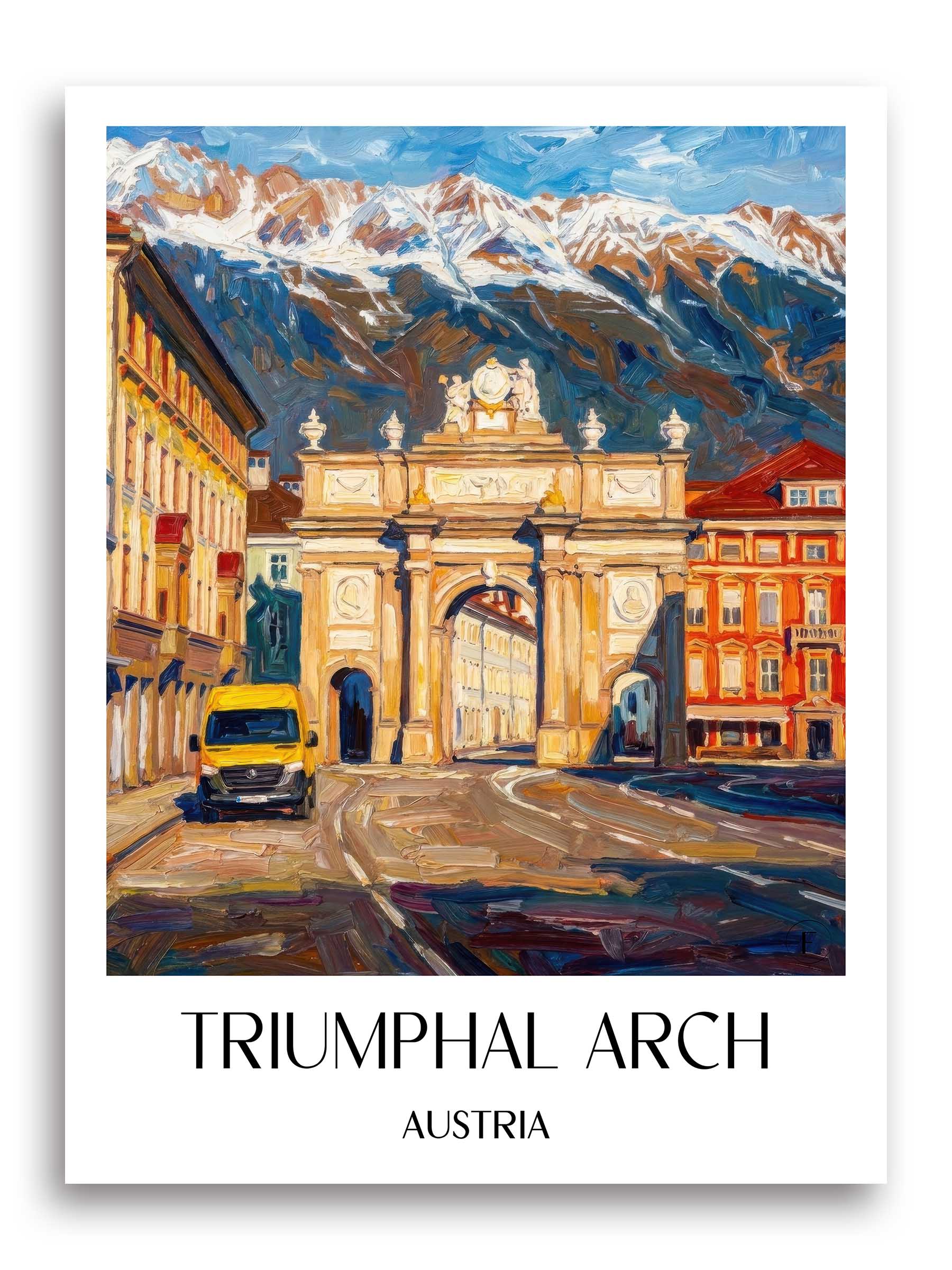 Triumphpforte Poster - Innsbruck - Österreich Kunstdruck - Ölgemälde von A4 bis A1