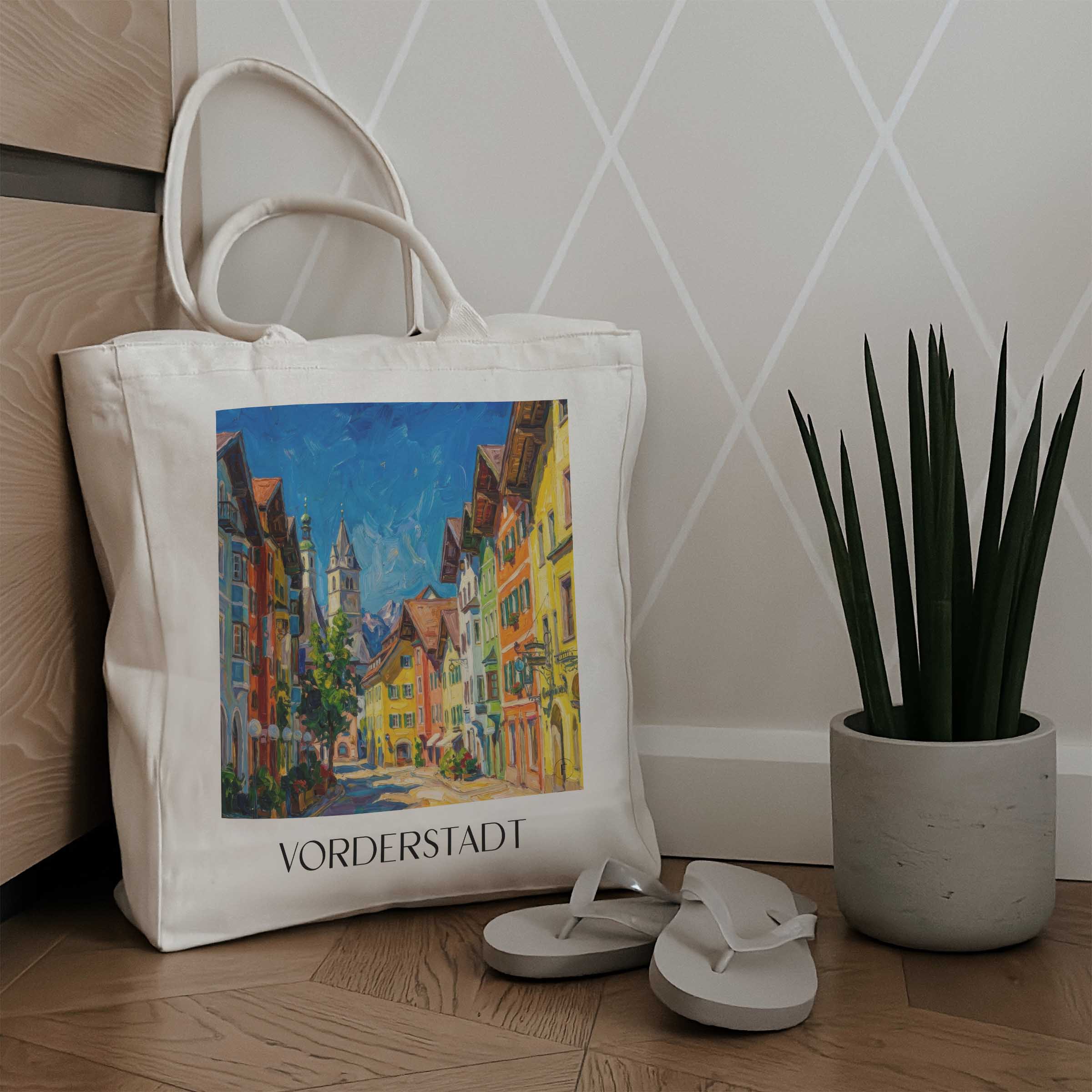 vorderstadt-kitzbühel-österreich-einkaufstasche-oil-painting-oelgemaelde