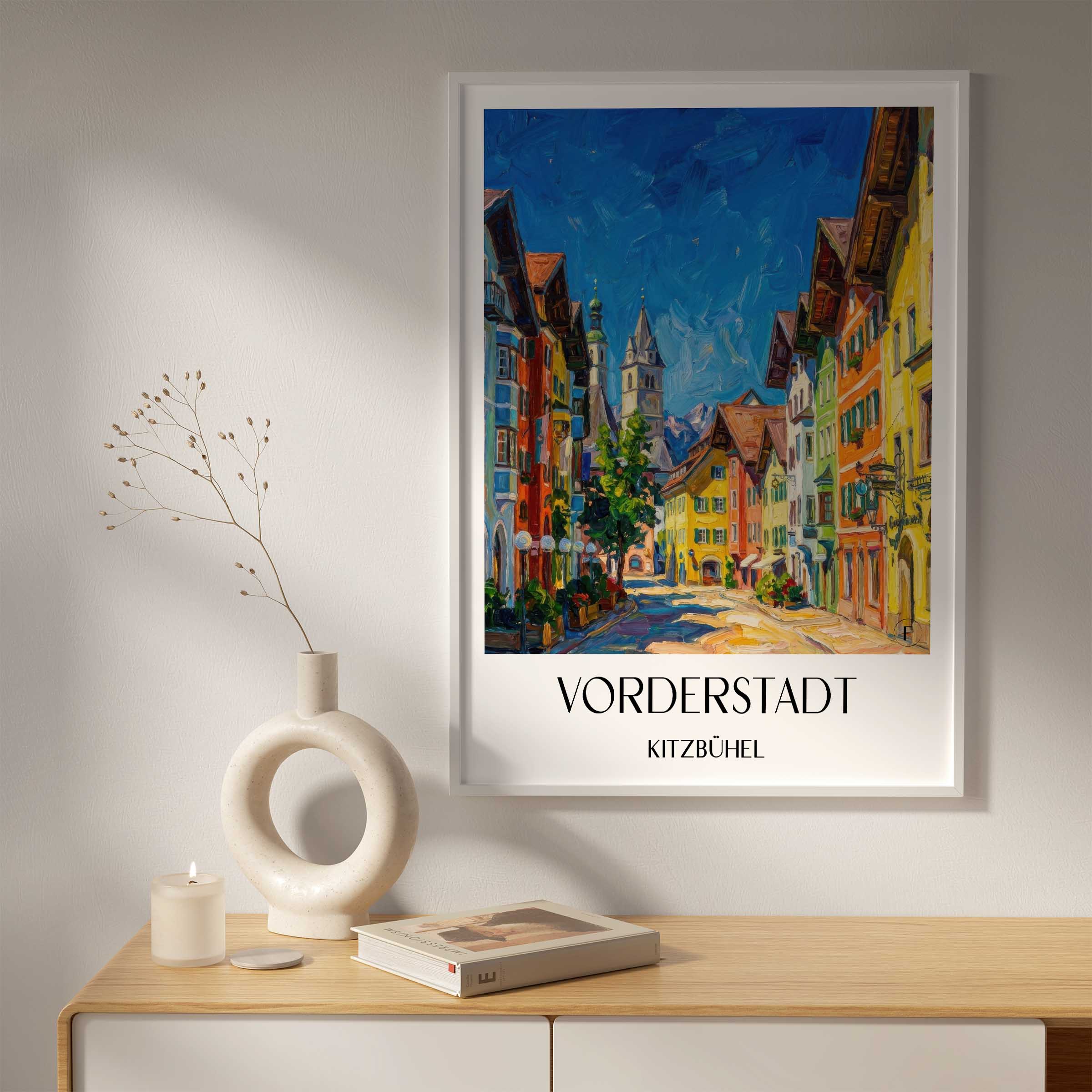 vorderstadt-kitzbühel-österreich-poster-oil-painting-oelgemaelde