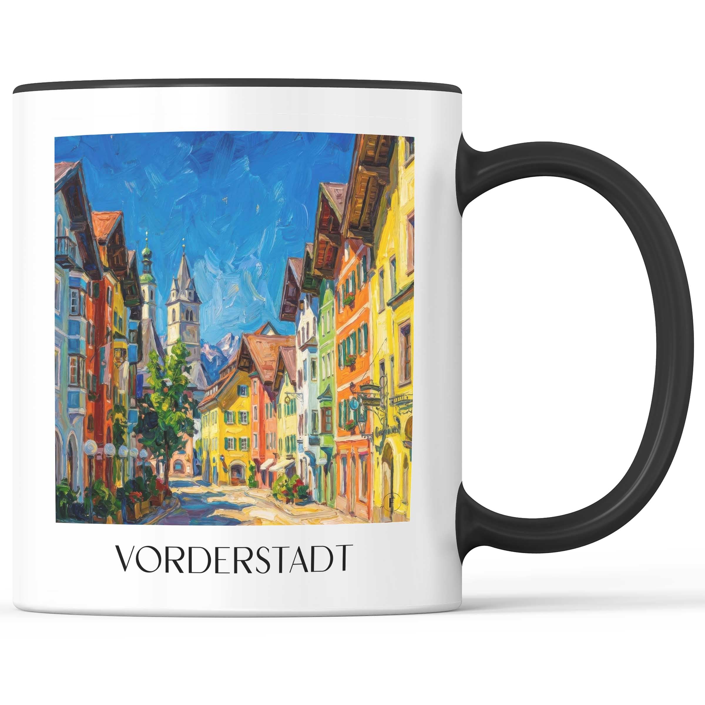 Vorderstadt Kaffeebecher - Kitzbühel - Österreich Becher - Kaffeetasse im Ölgemälde Stil