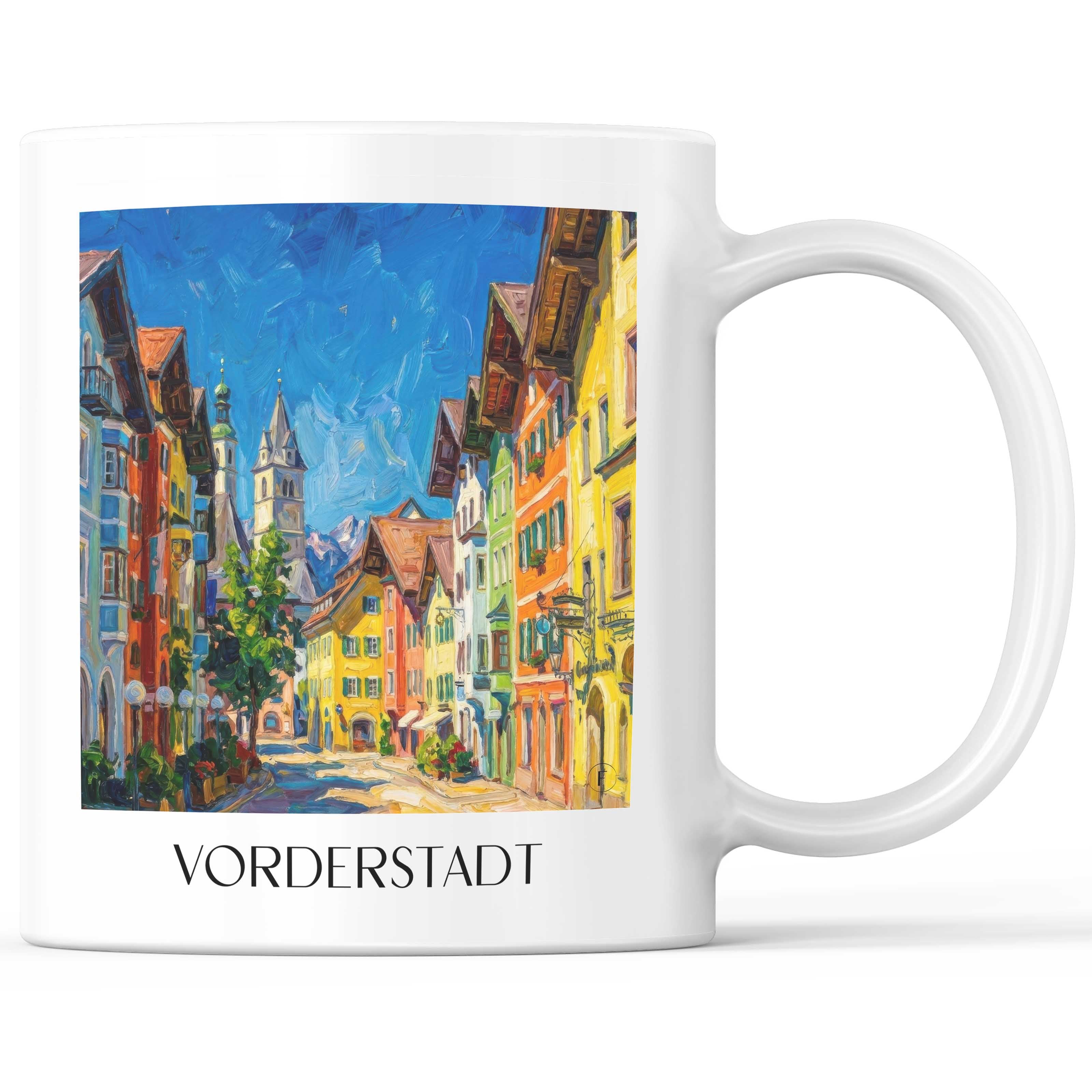 Vorderstadt Kaffeebecher - Kitzbühel - Österreich Becher - Kaffeetasse im Ölgemälde Stil