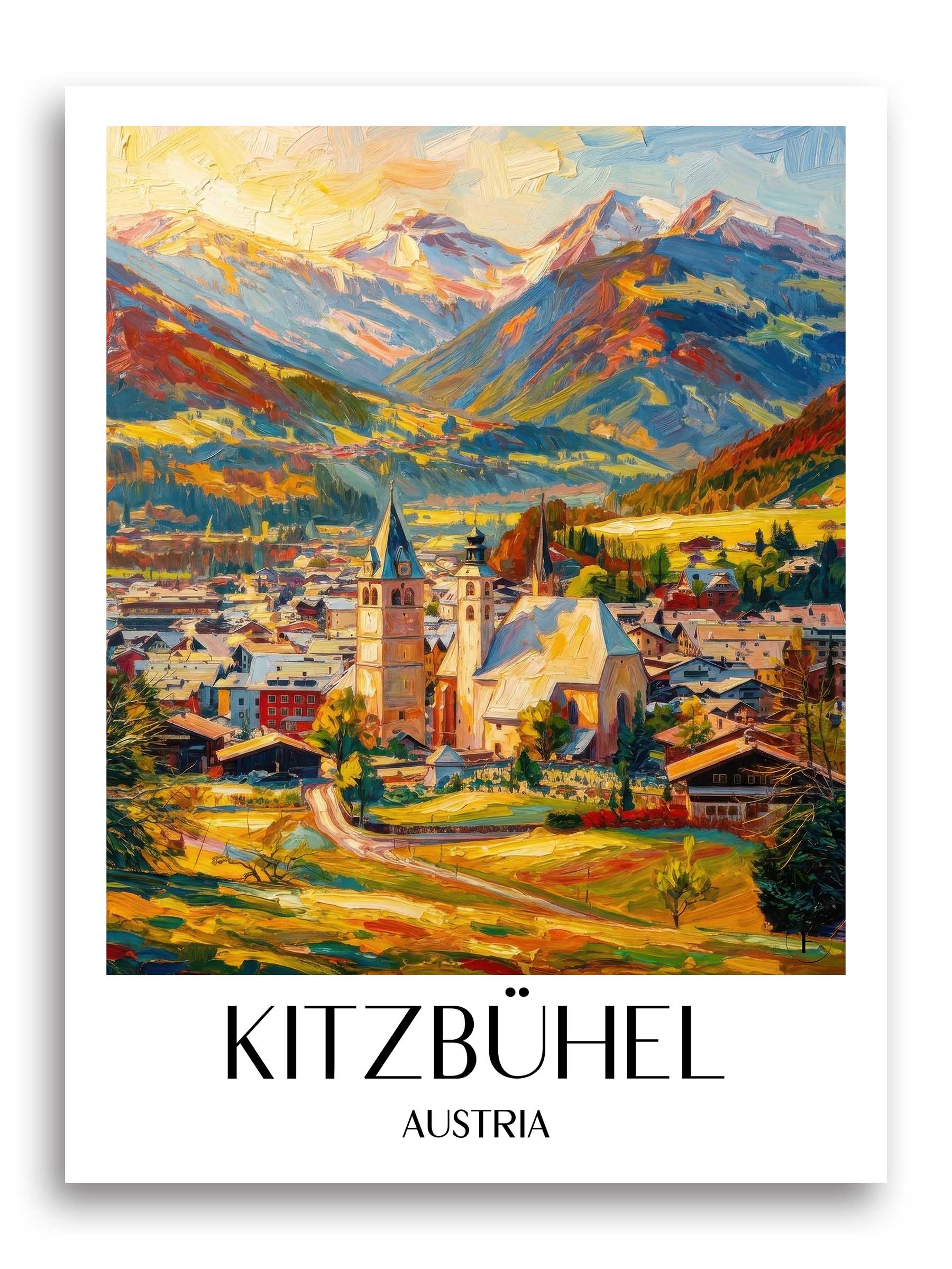 Kitzbühel Poster - Österreich - Österreich Kunstdruck - Ölgemälde von A4 bis A1