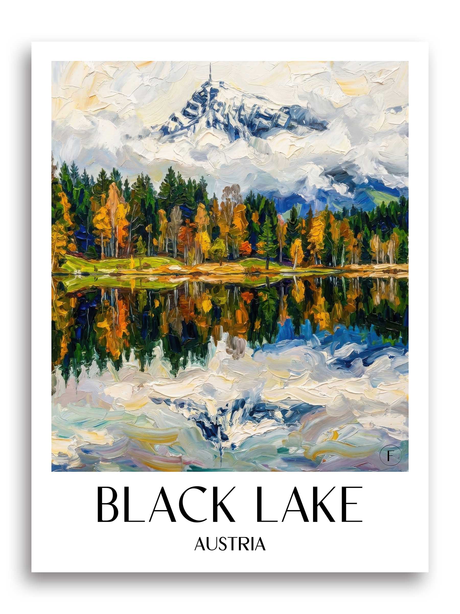 Schwarzsee Poster - Kitzbühel - Österreich Kunstdruck - Ölgemälde von A4 bis A1