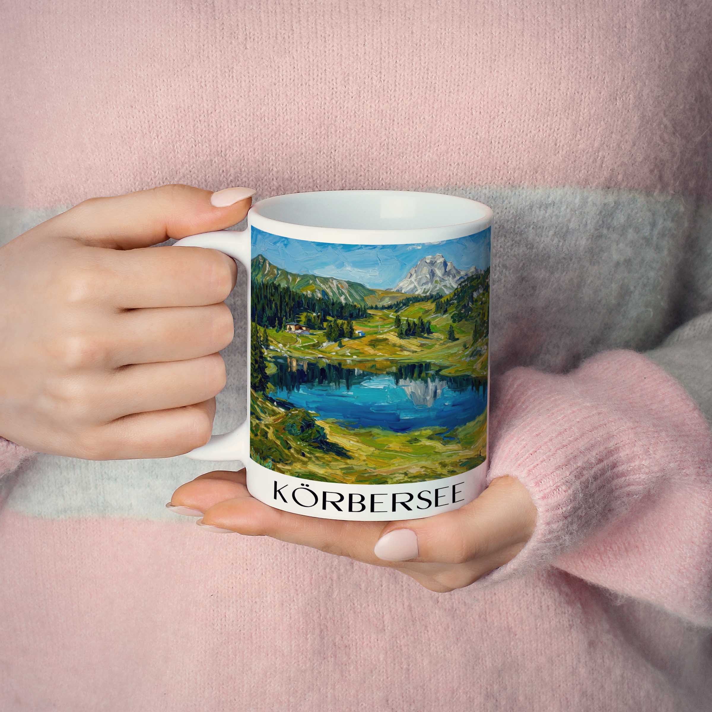 körbersee-vorarlberg-österreich-kaffeebecher-oil-painting-oelgemaelde