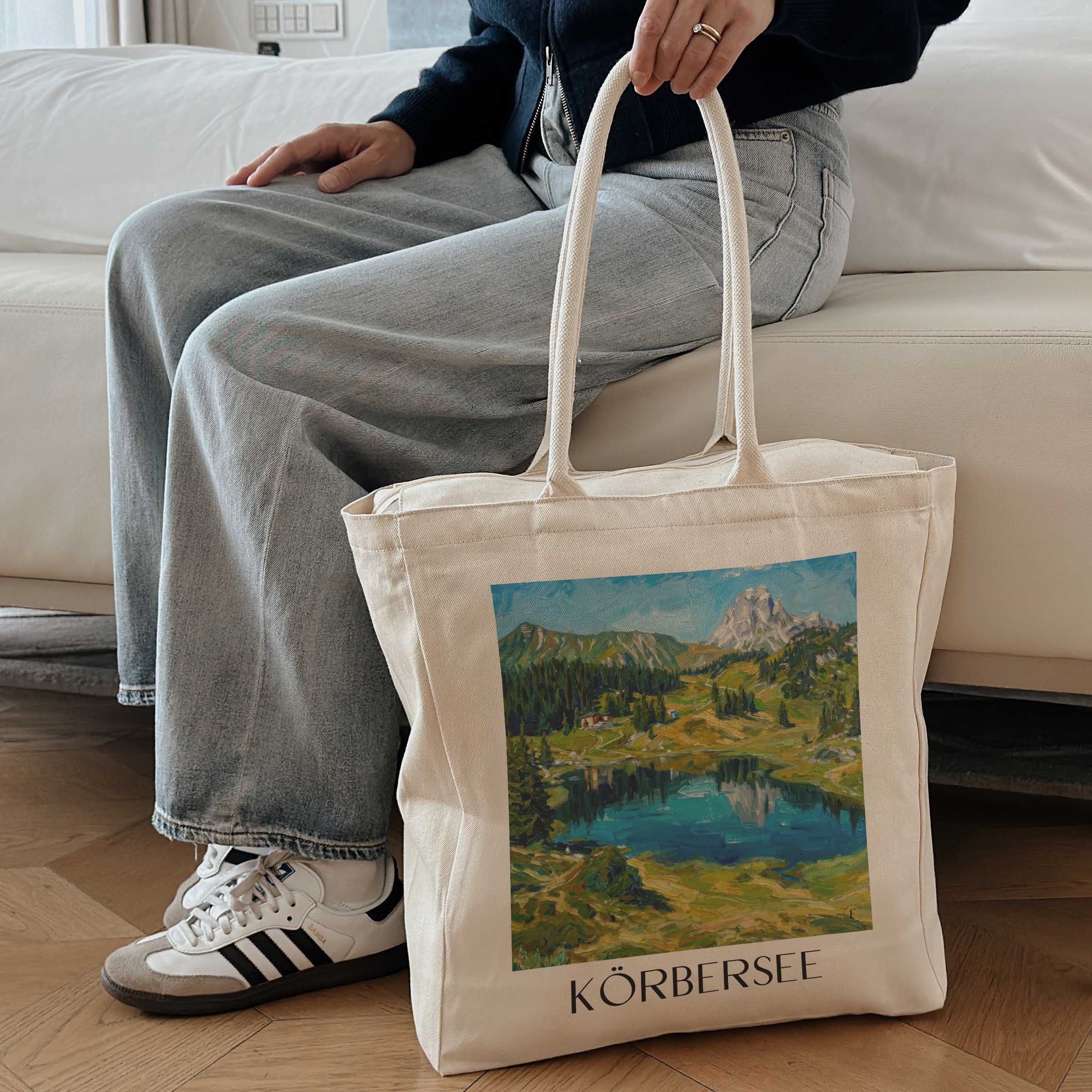 körbersee-vorarlberg-österreich-einkaufstasche-oil-painting-oelgemaelde